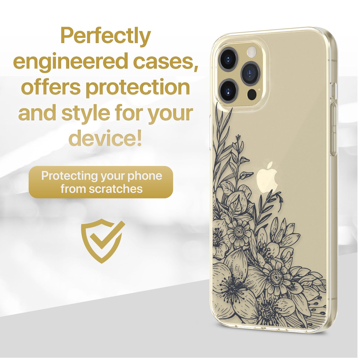 Garden Flowers TPU Clear Phone Case for iPhone & Samsung Phones