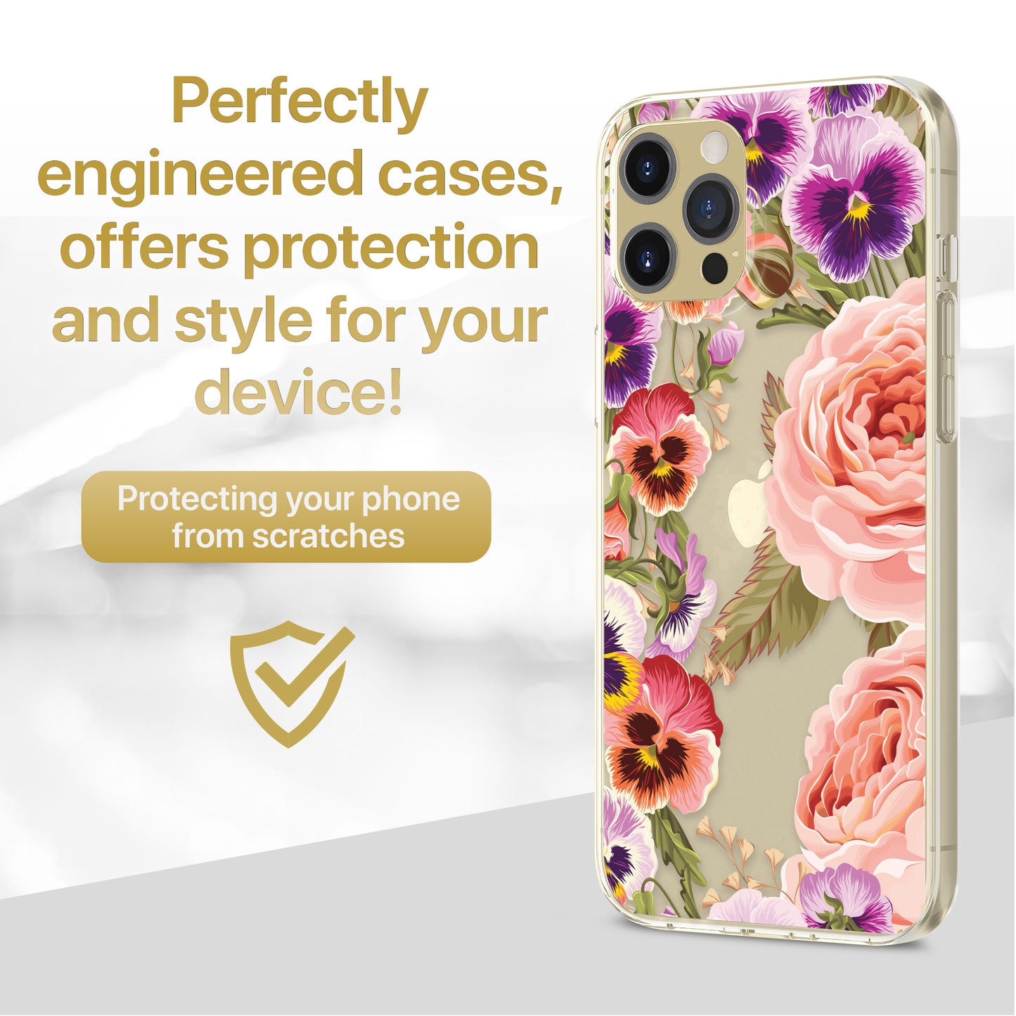 Pansy Garden TPU Clear Phone Case for iPhone & Samsung Phones