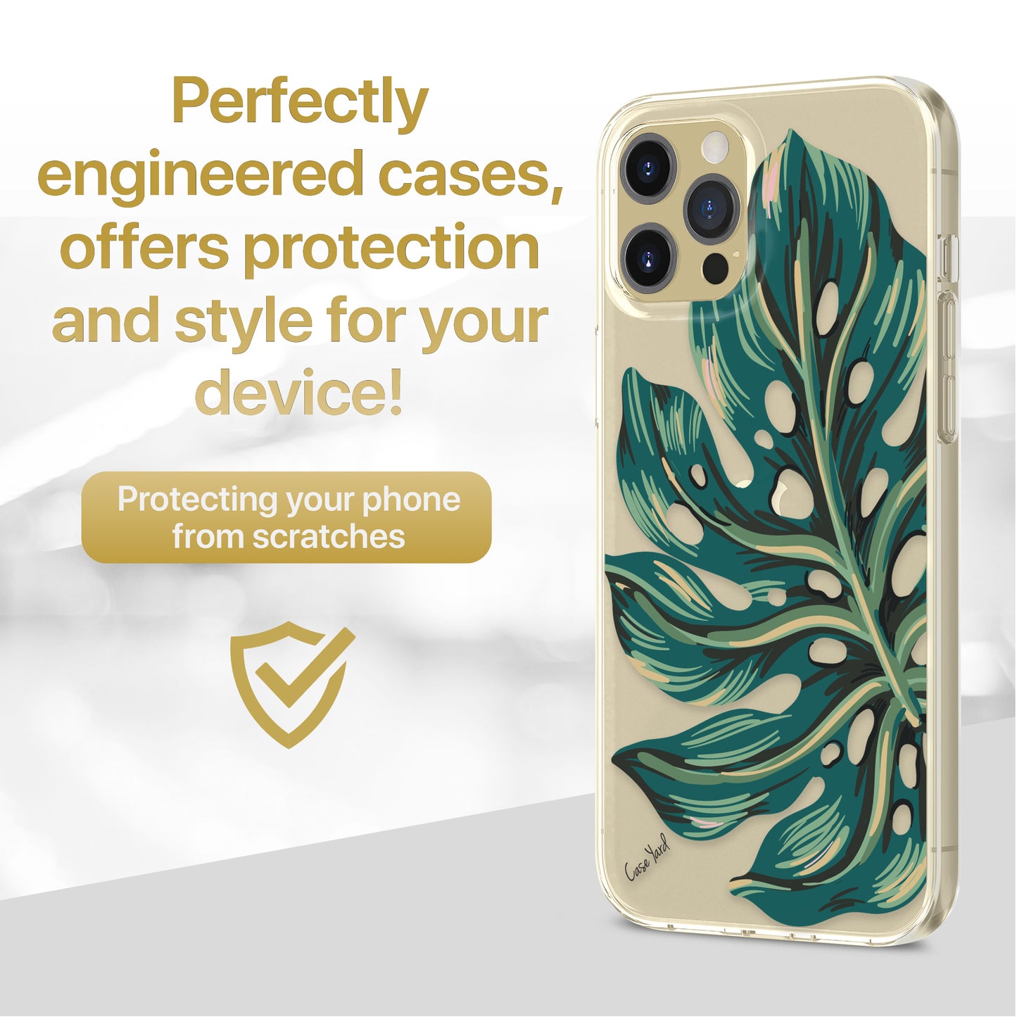 TPU Clear case with (Monstera Leaf) Design for iPhone & Samsung Phones