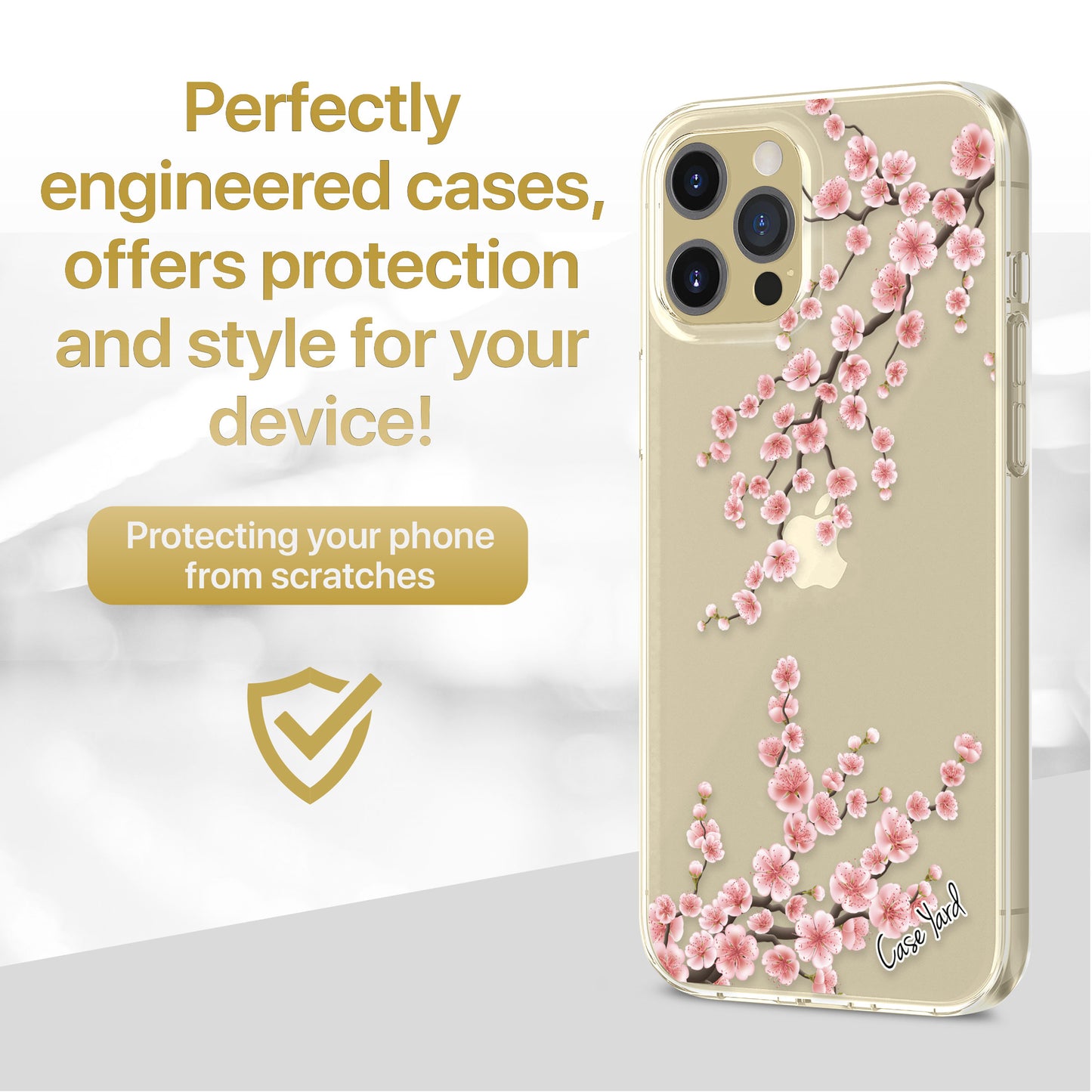 TPU Case Clear case with (Sakura Floral) Design for iPhone & Samsung Phones