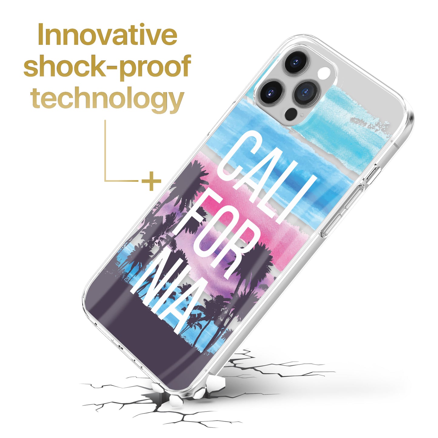 TPU Clear case with (California) Design for iPhone & Samsung Phones