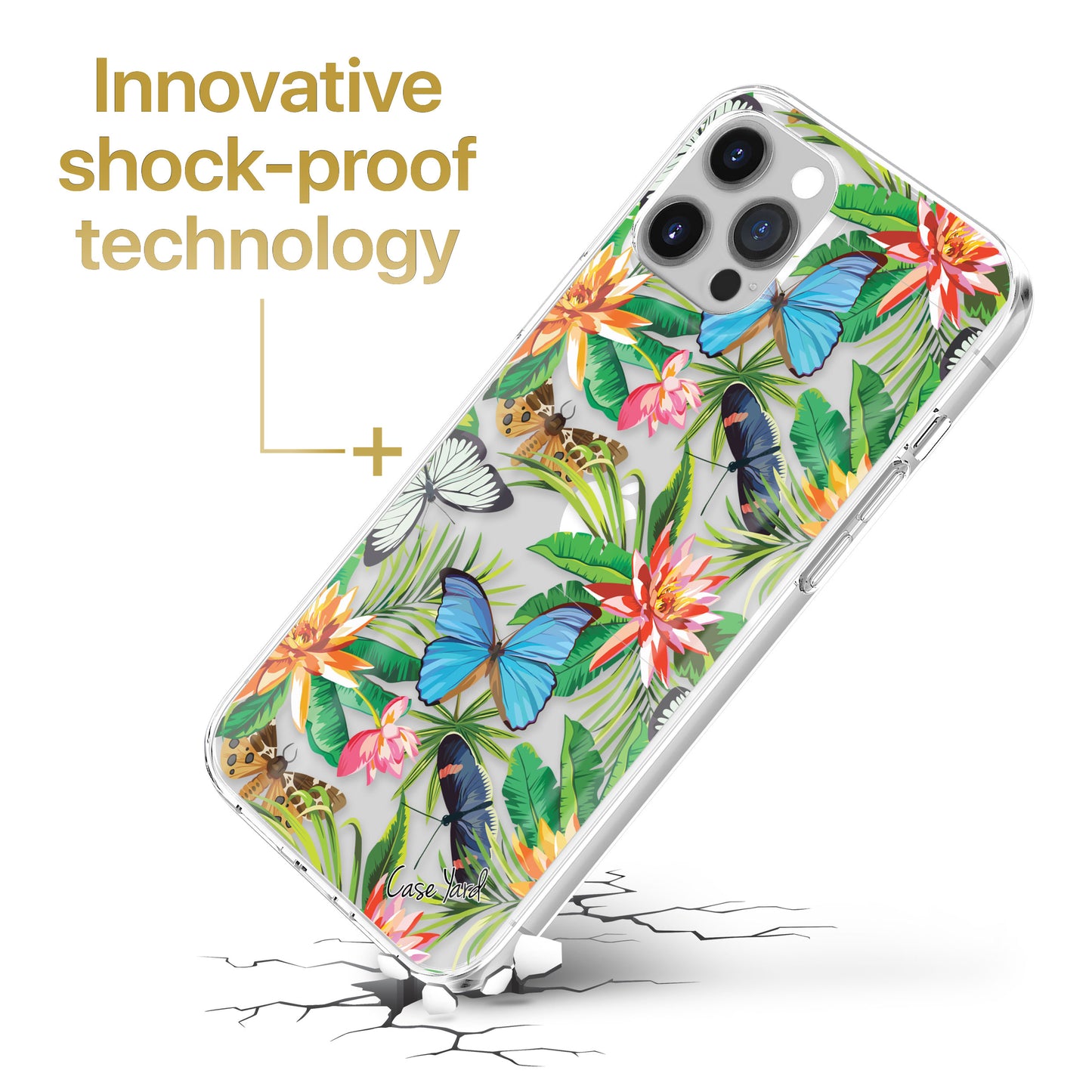 TPU Clear case with (Flower Butterfly) Design for iPhone & Samsung Phones