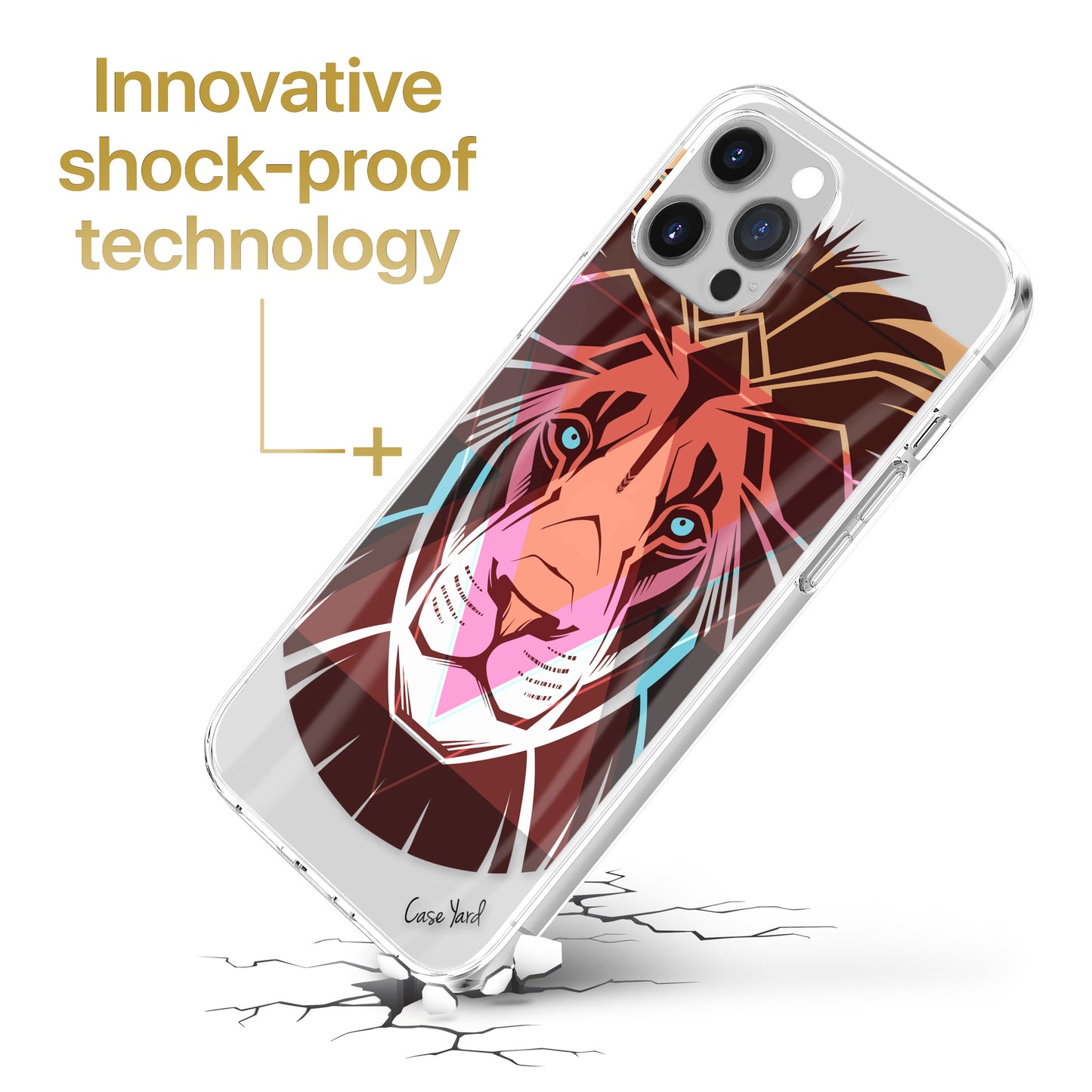 TPU Case Clear case with (Lion Tribal) Design for iPhone & Samsung Phones