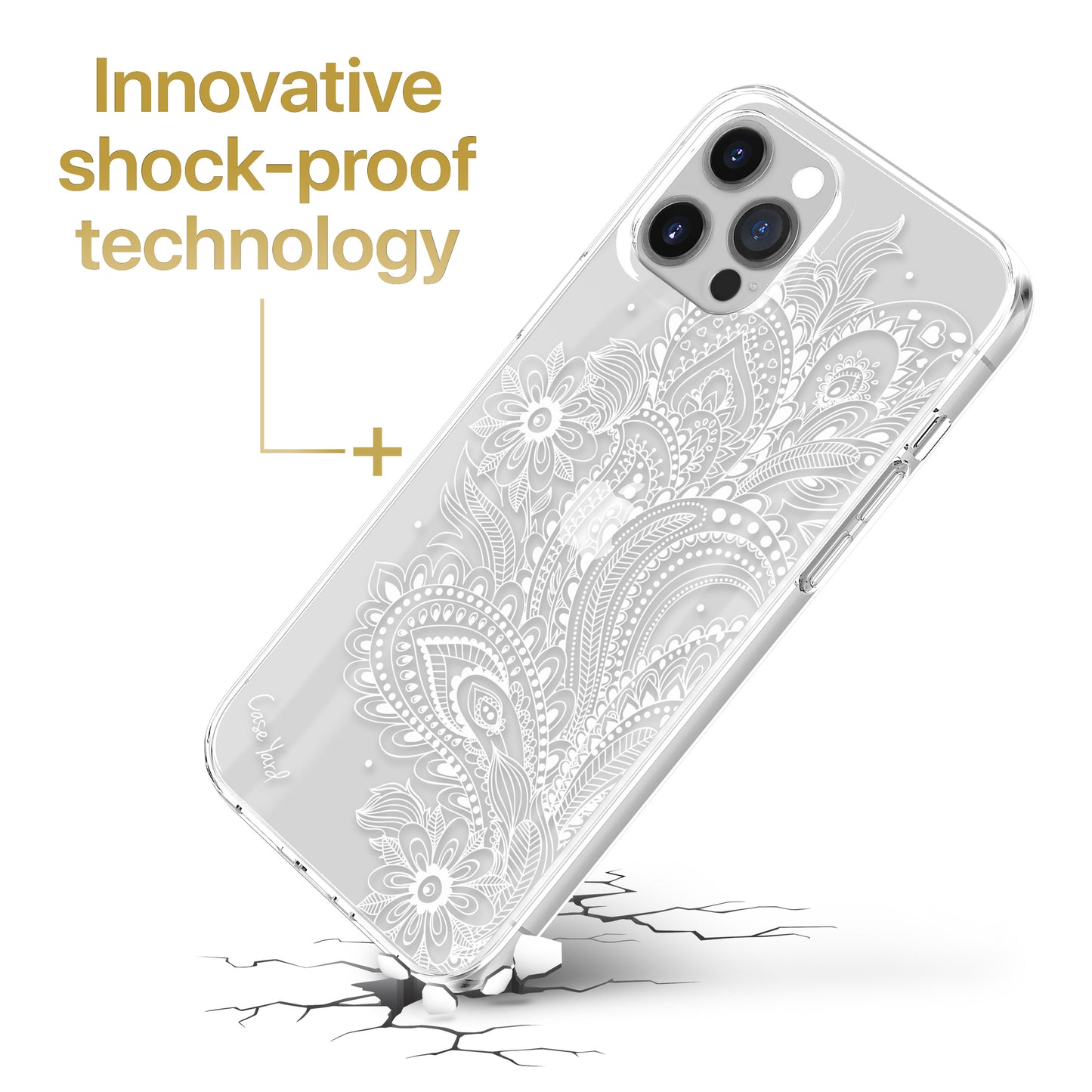 TPU Case Clear case with (Flower Paisley) Design for iPhone & Samsung Phones