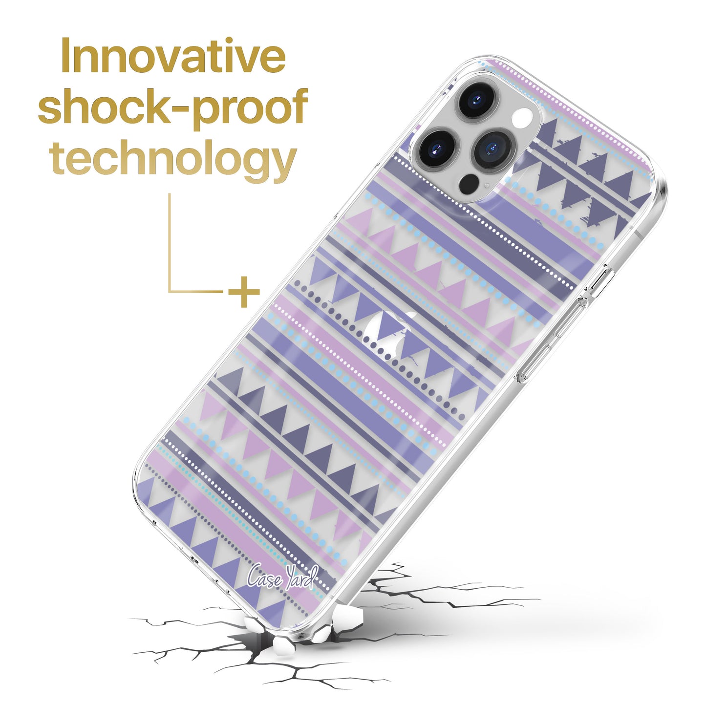 Purple Aztec TPU Clear Phone Case for iPhone & Samsung Phones