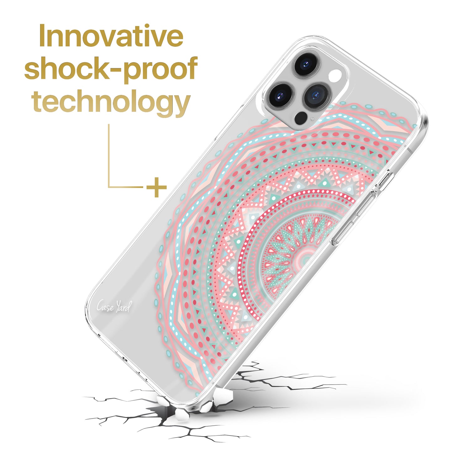 TPU Clear case with (Half Anna Mandala) Design for iPhone & Samsung Phones