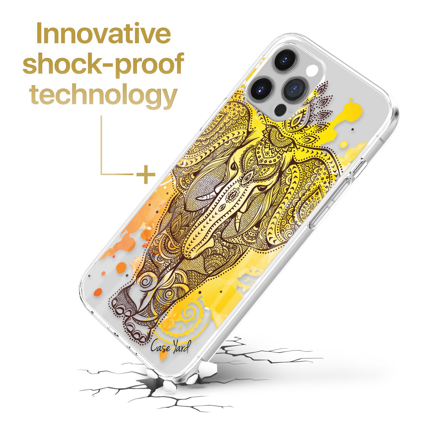 Elephant Stain TPU Clear Phone Case for iPhone & Samsung Phones