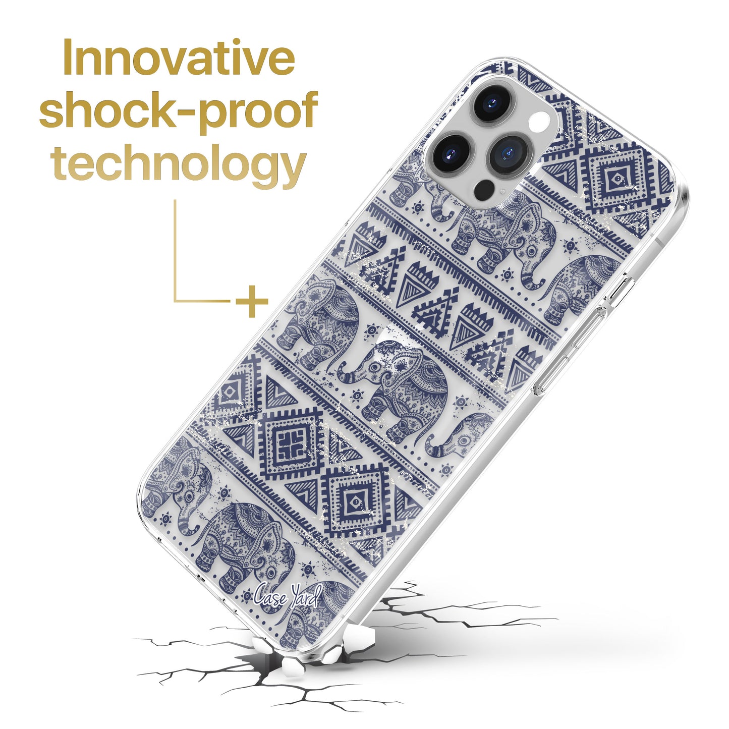 Elephant Pattern TPU Clear Phone Case for iPhone & Samsung Phones