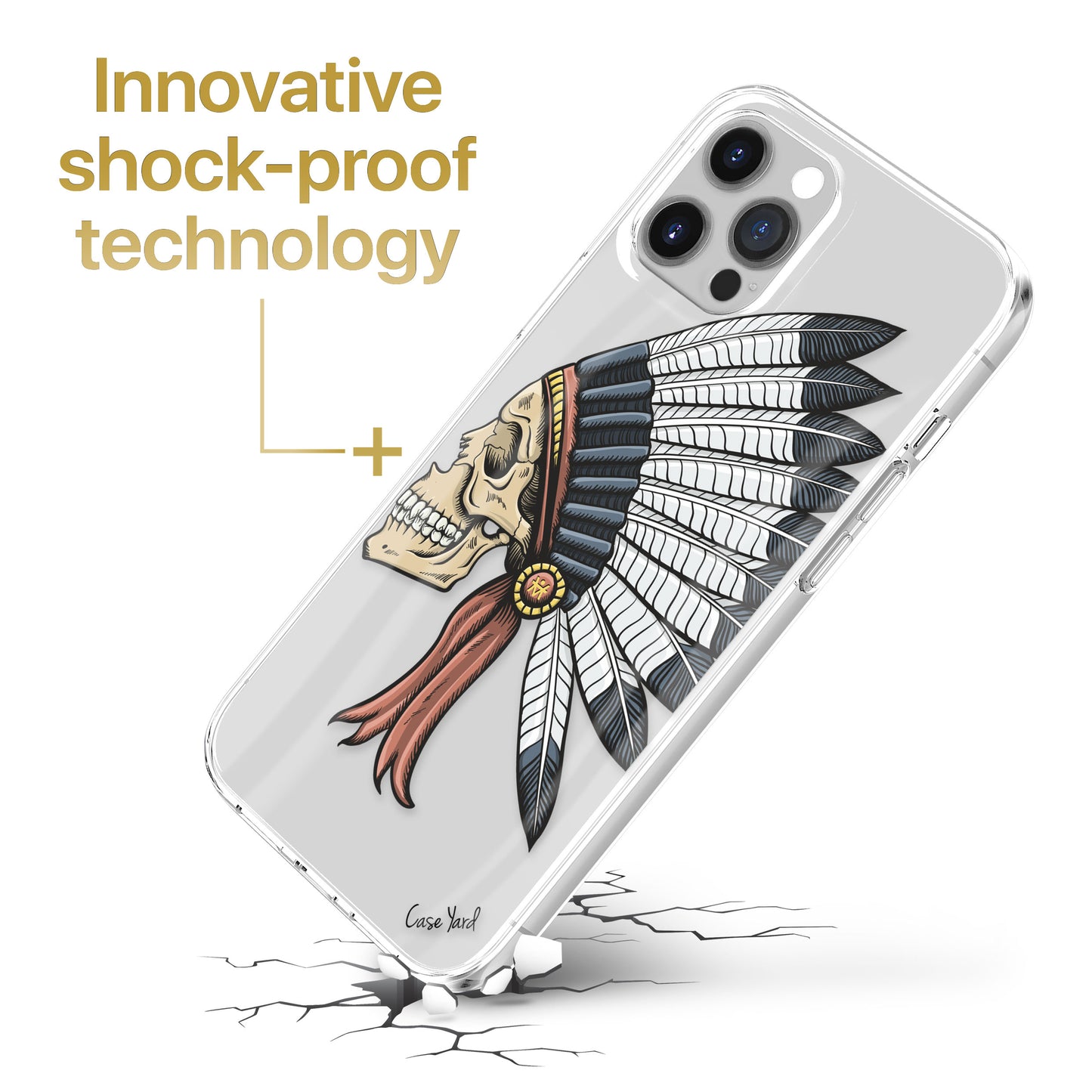 TPU Clear case with (Indian Chief) Design for iPhone & Samsung Phones