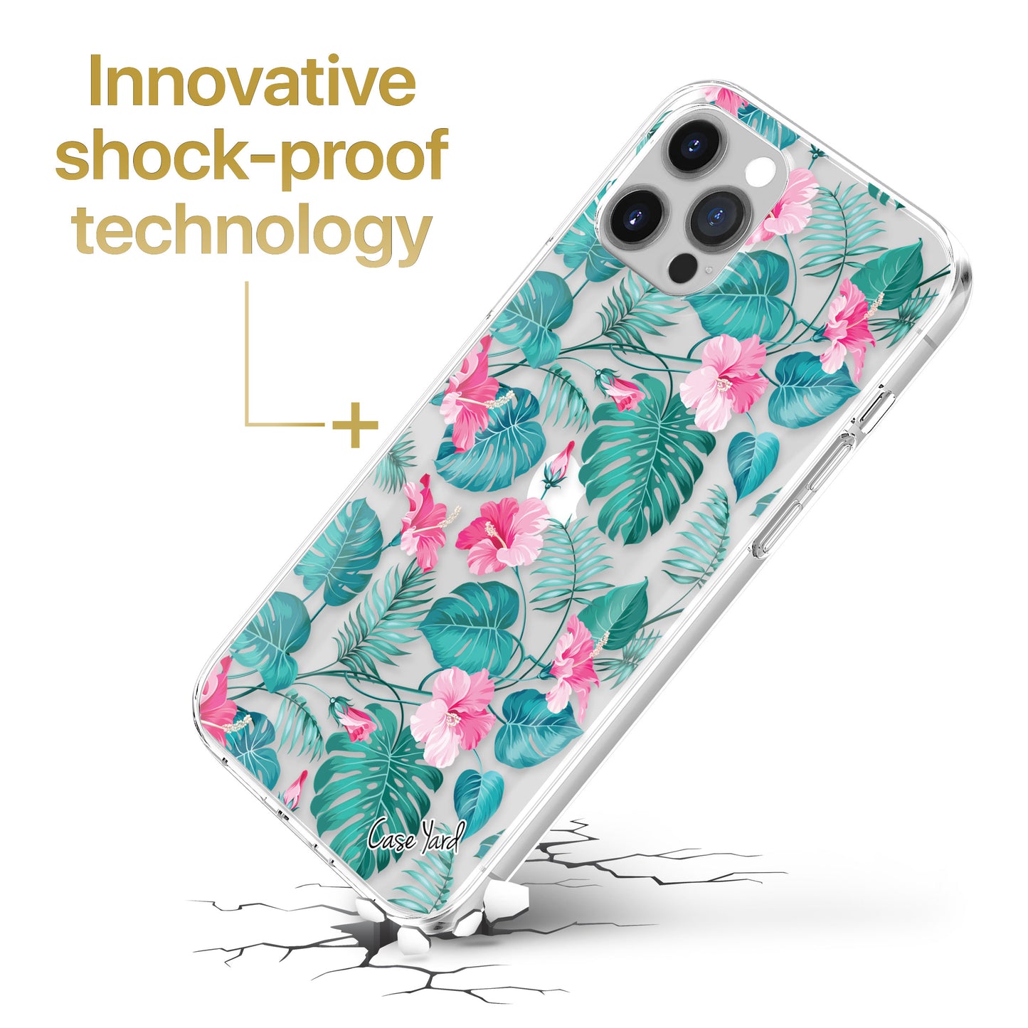 TPU Case Clear case with (Hibiscus Flowers) Design for iPhone & Samsung Phones