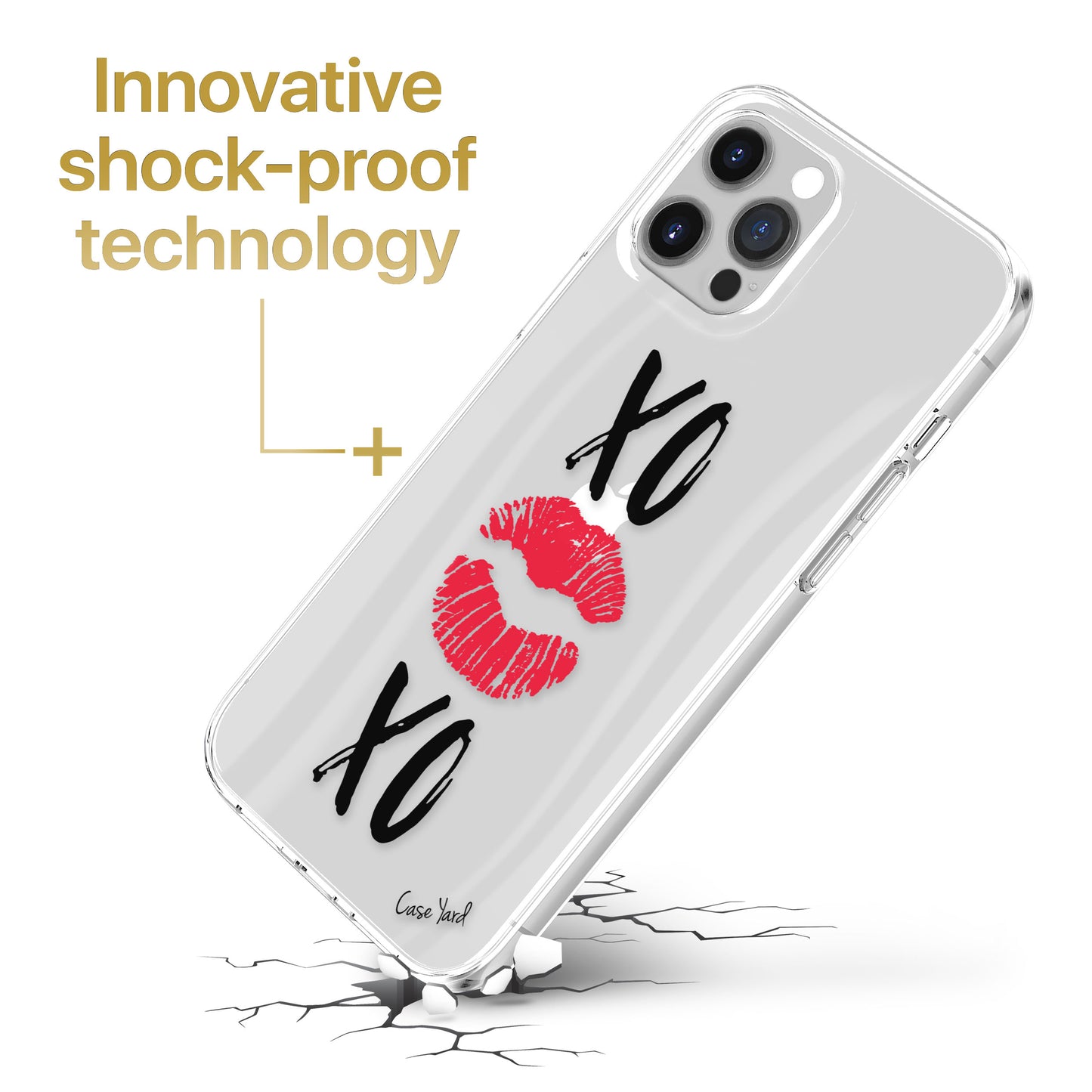 TPU Clear case with (XOXO Kiss) Design for iPhone & Samsung Phones