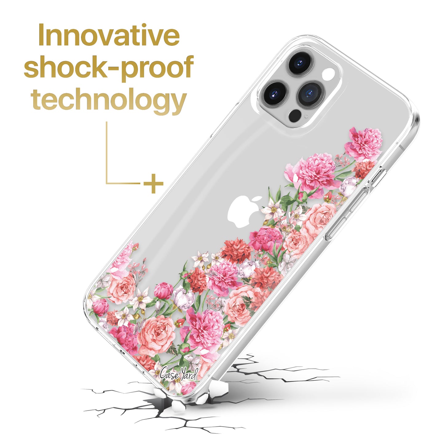 TPU Clear case with (Garden Roses) Design for iPhone & Samsung Phones