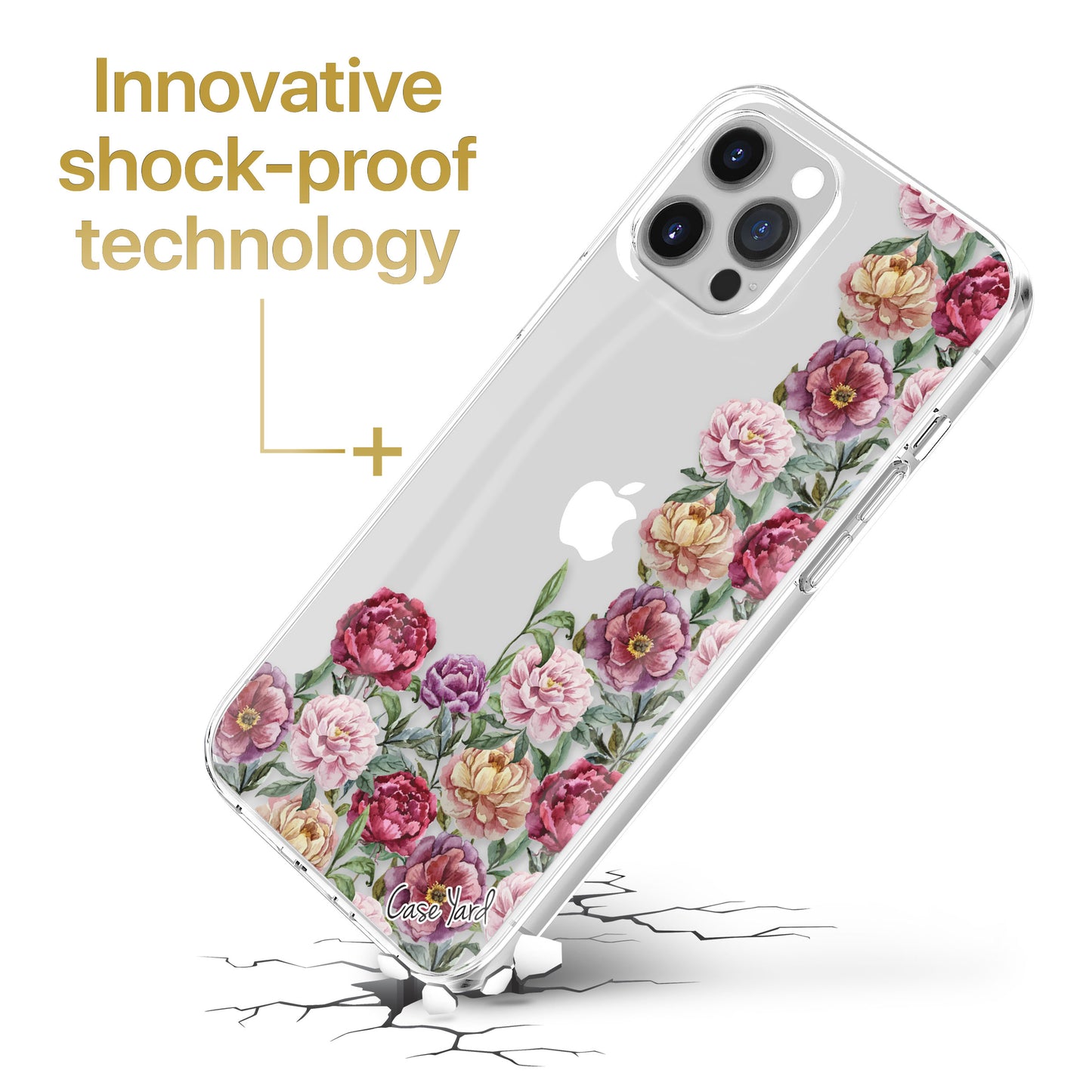 TPU Clear case with (Purple Botanics) Design for iPhone & Samsung Phones