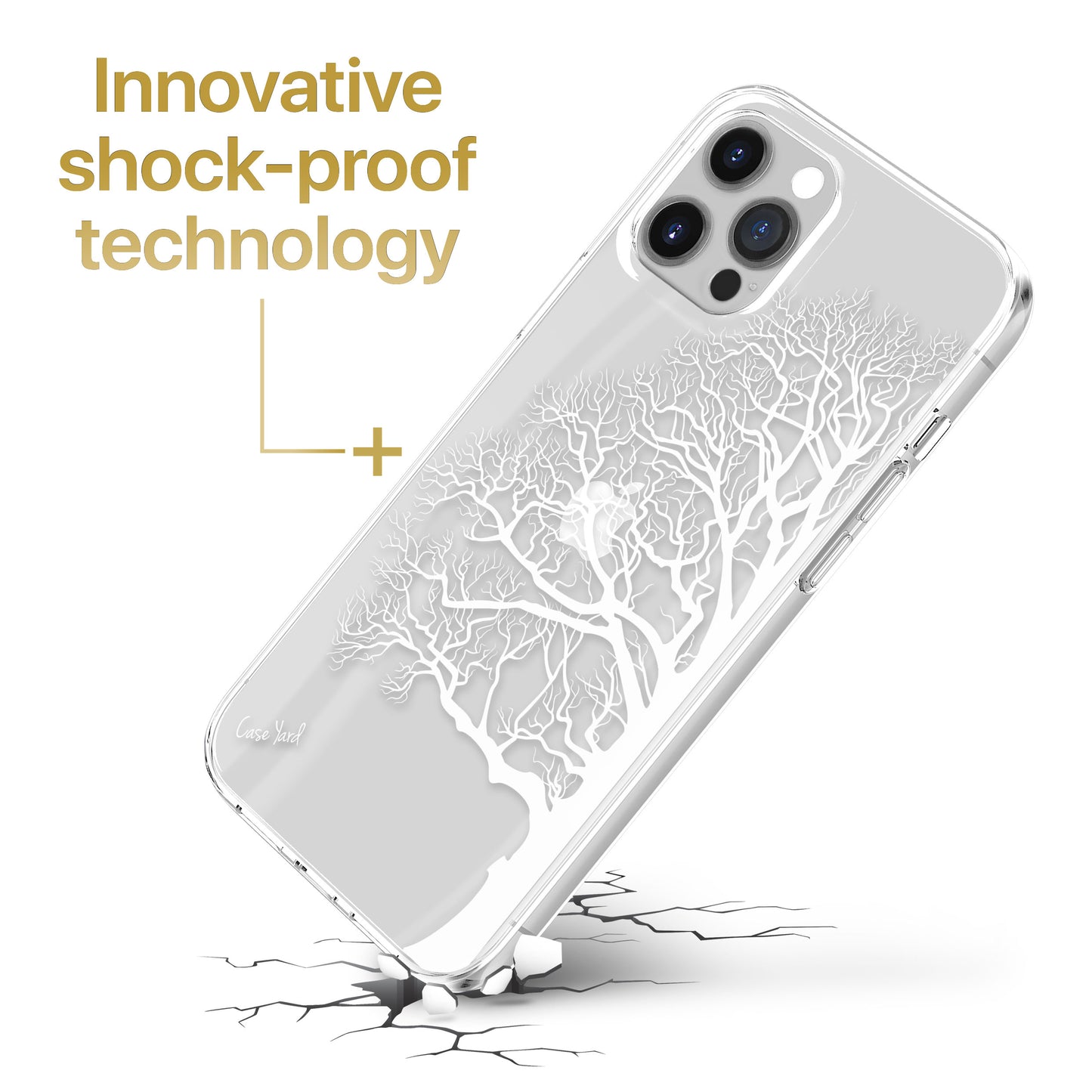 TPU Case Clear case with (Half Tree) Design for iPhone & Samsung Phones