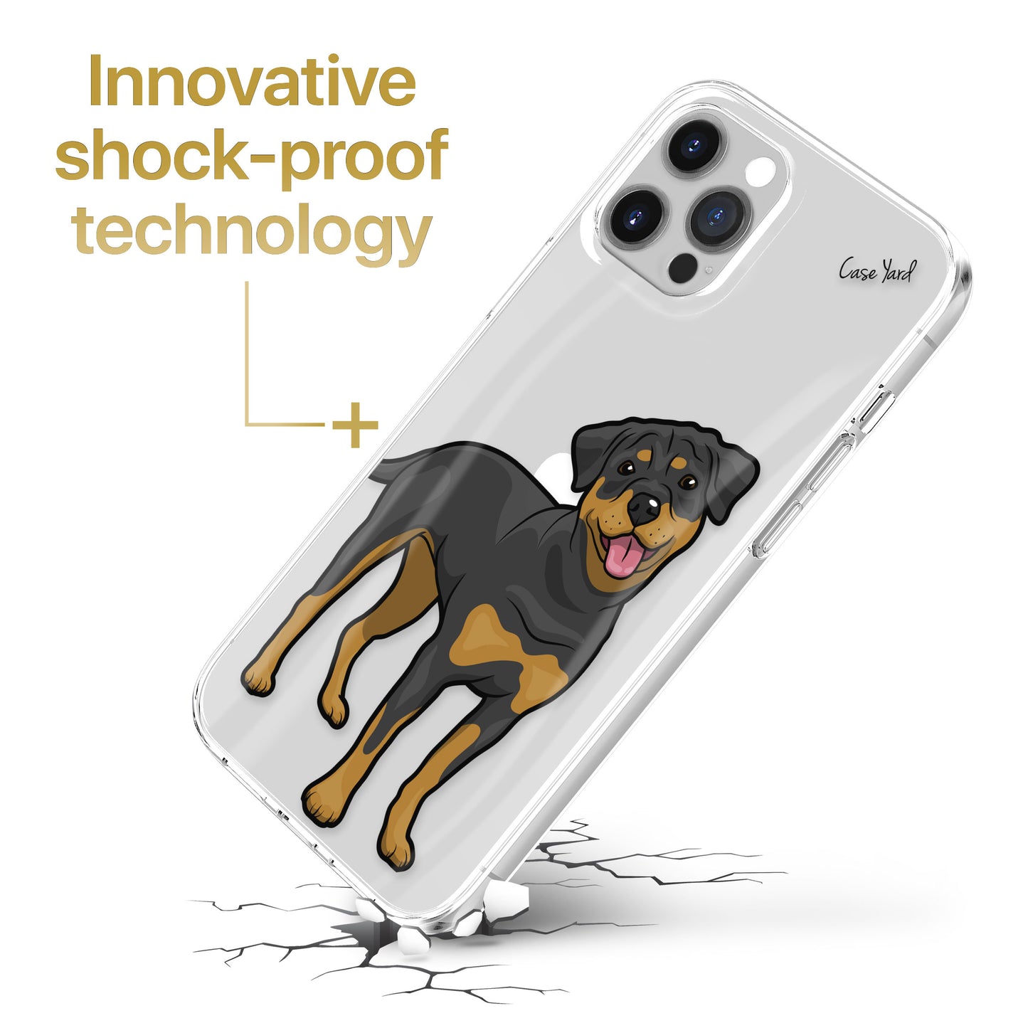 TPU Clear case with (Rottweiler) Design for iPhone & Samsung Phones