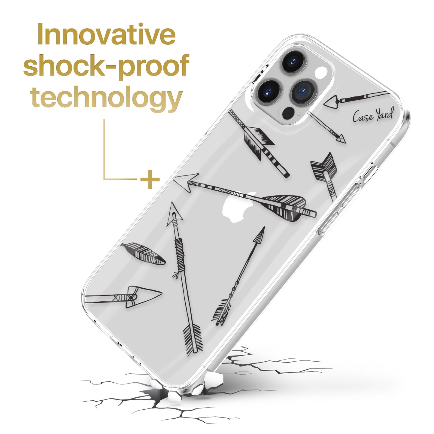 TPU Clear case with (Arrows) Design for iPhone & Samsung Phones