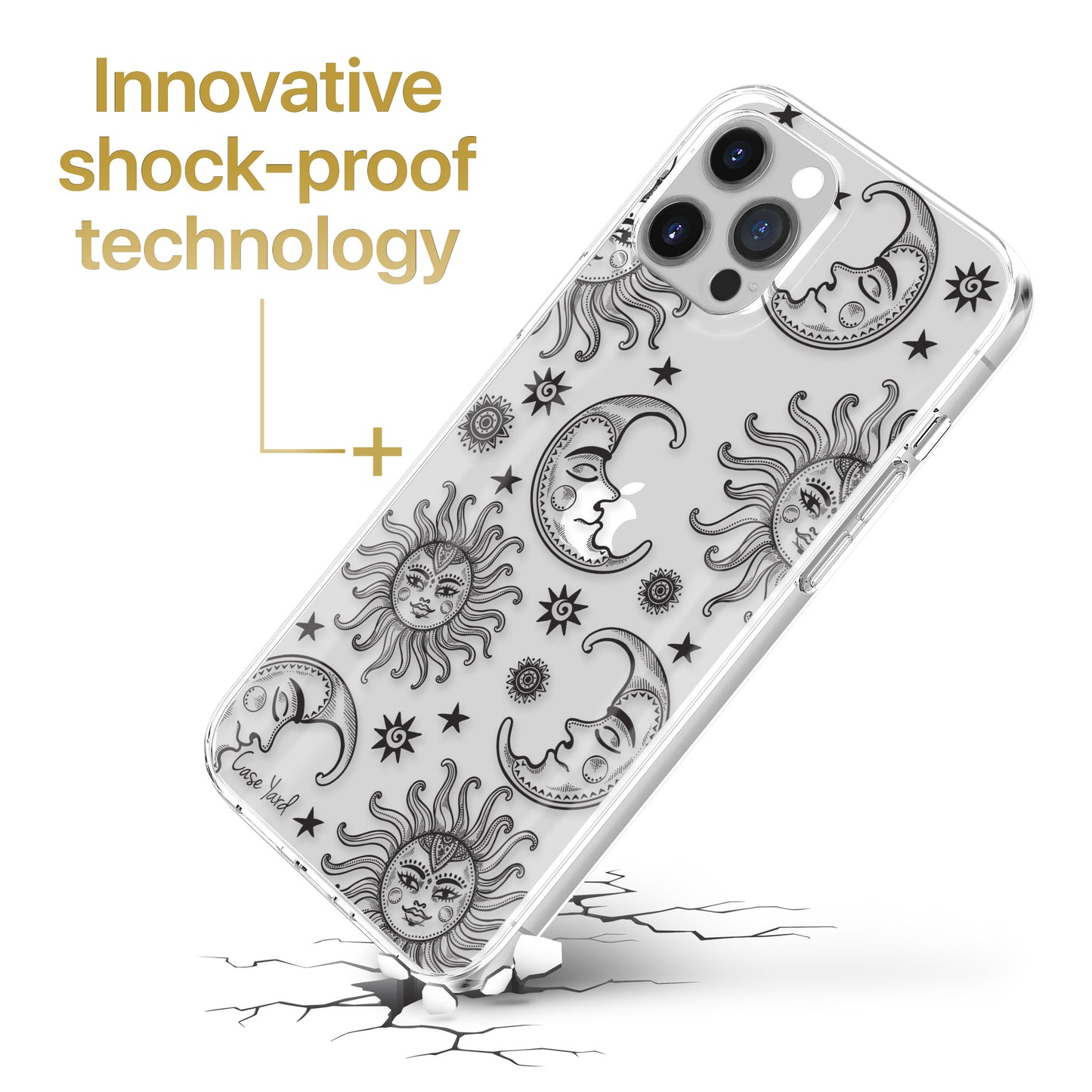 TPU Clear case with (Moon and Stars) Design for iPhone & Samsung Phones