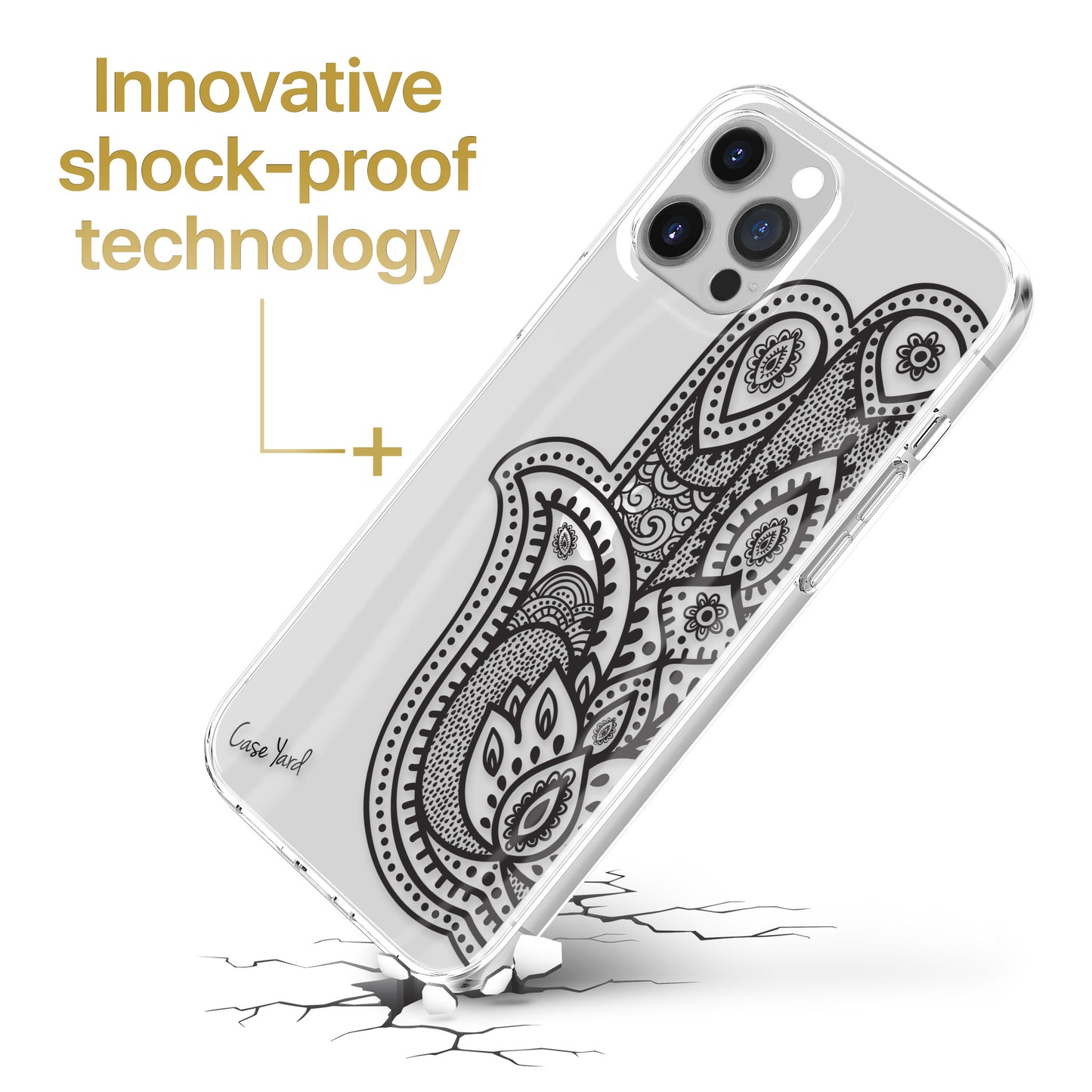 TPU Clear case with (Half Hamsa Hand) Design for iPhone & Samsung Phones
