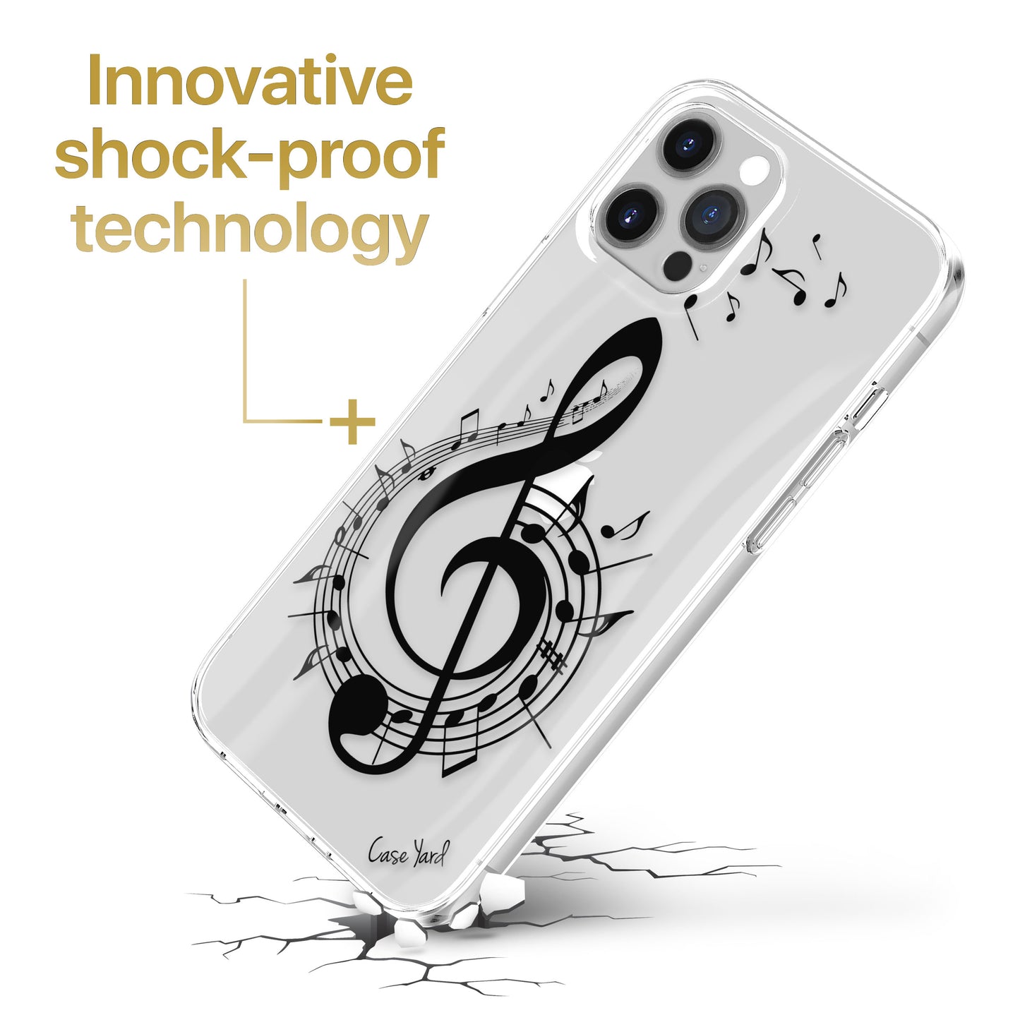 TPU Clear case with (Music 2) Design for iPhone & Samsung Phones