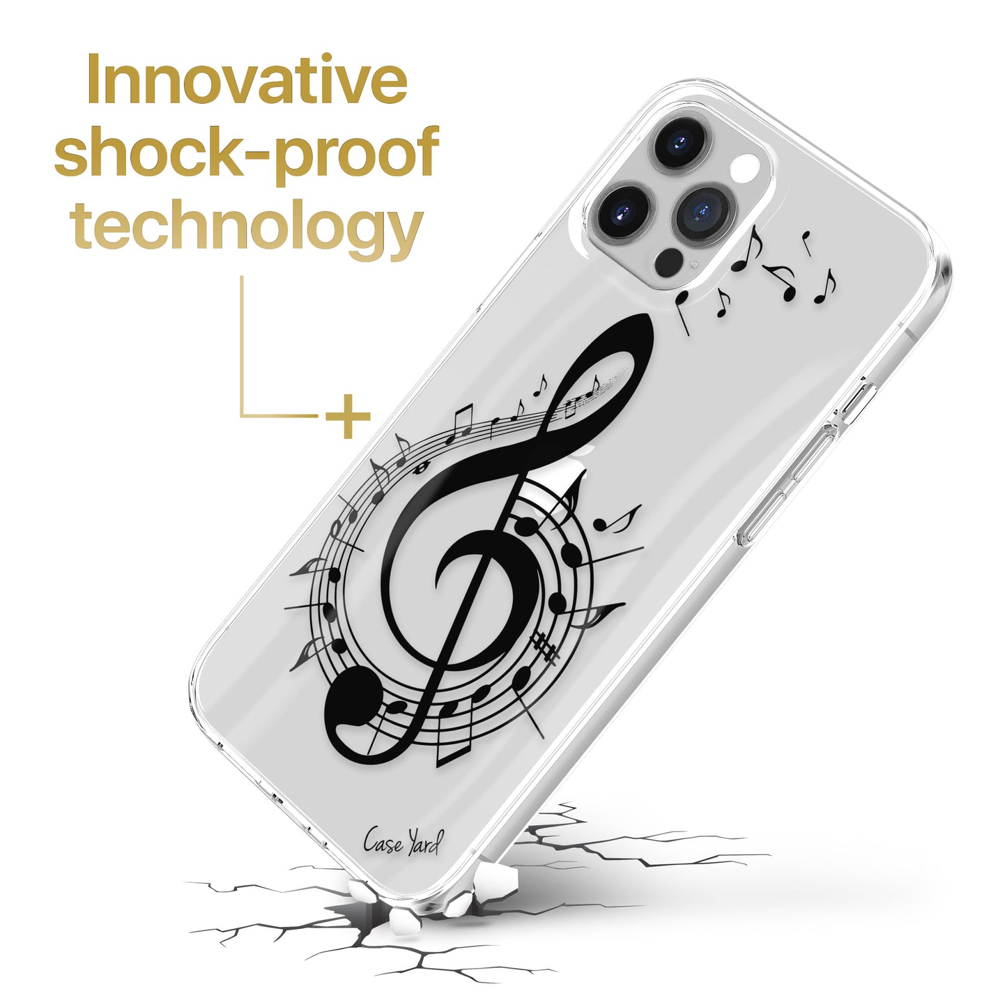 Music 2 TPU Clear Phone Case for iPhone & Samsung Phones