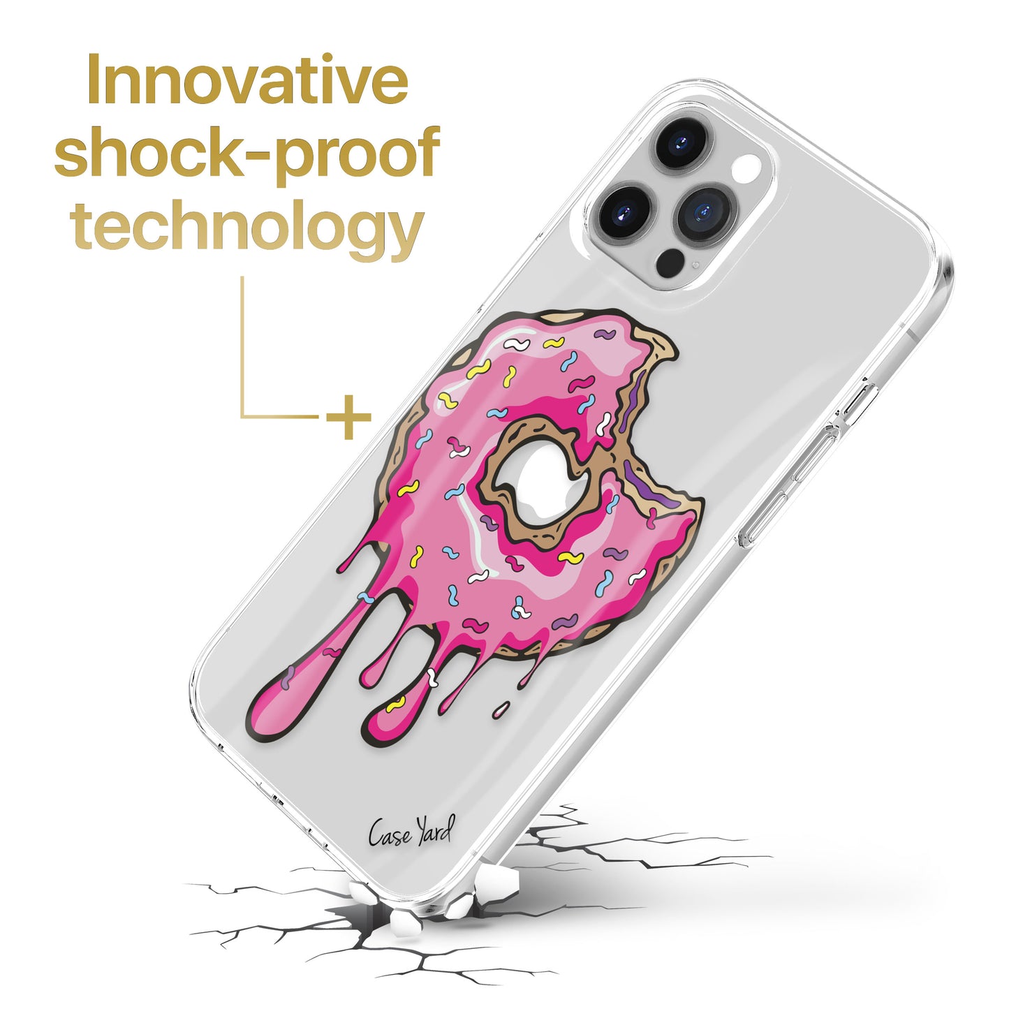TPU Clear case with (Dripping Donut) Design for iPhone & Samsung Phones