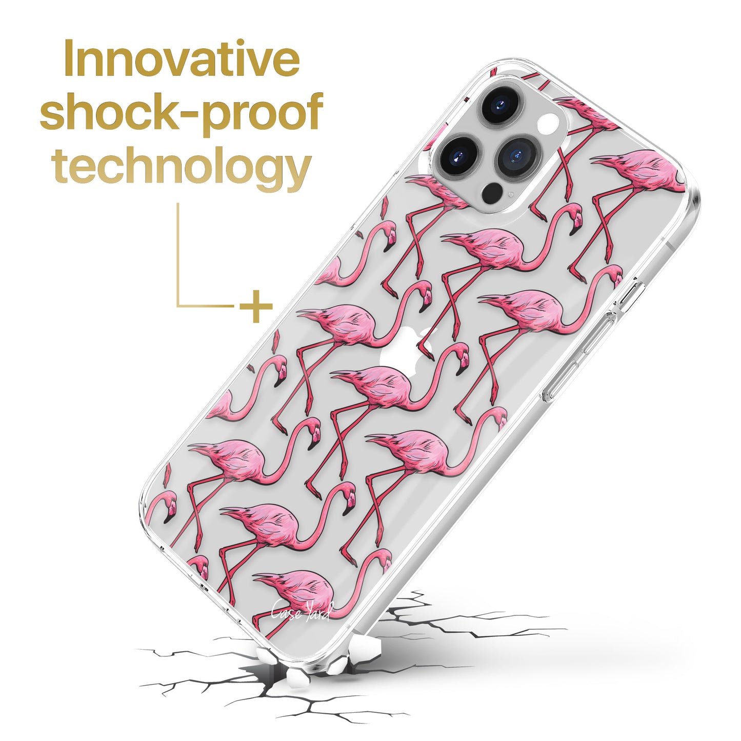 TPU Clear case with (Flamingo Pattern) Design for iPhone & Samsung Phones