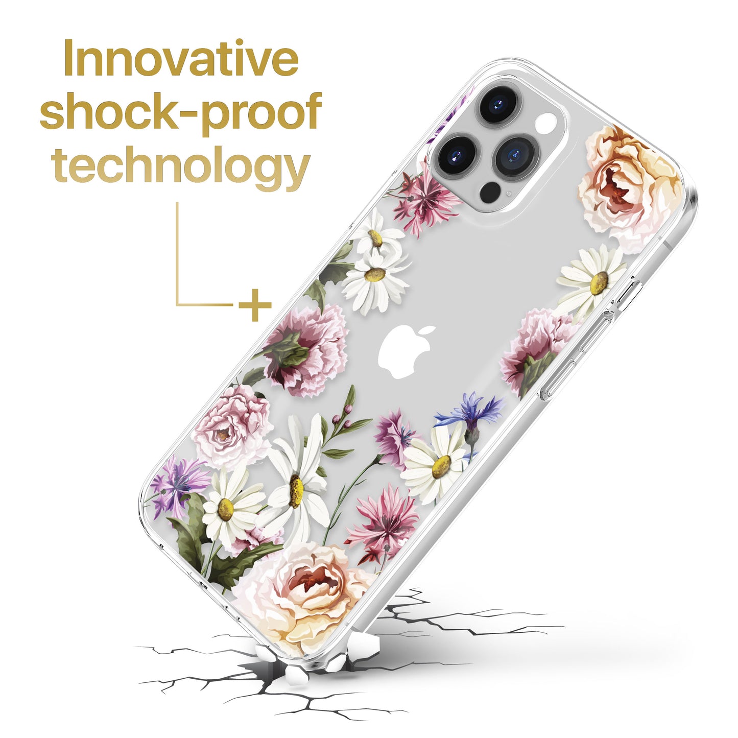 TPU Case Clear case with (Carnation Flowers) Design for iPhone & Samsung Phones