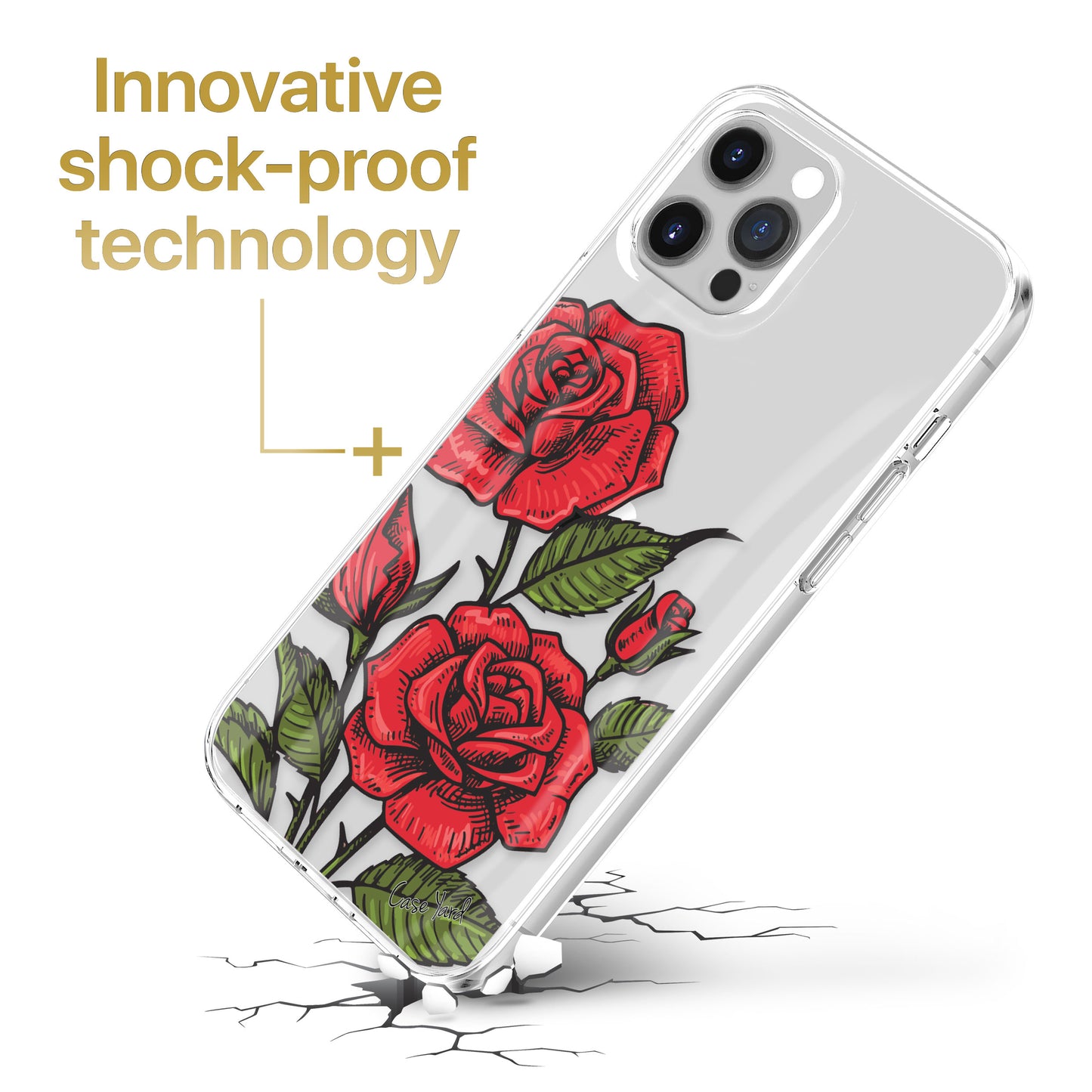 TPU Clear case with (Rose Bouquet) Design for iPhone & Samsung Phones