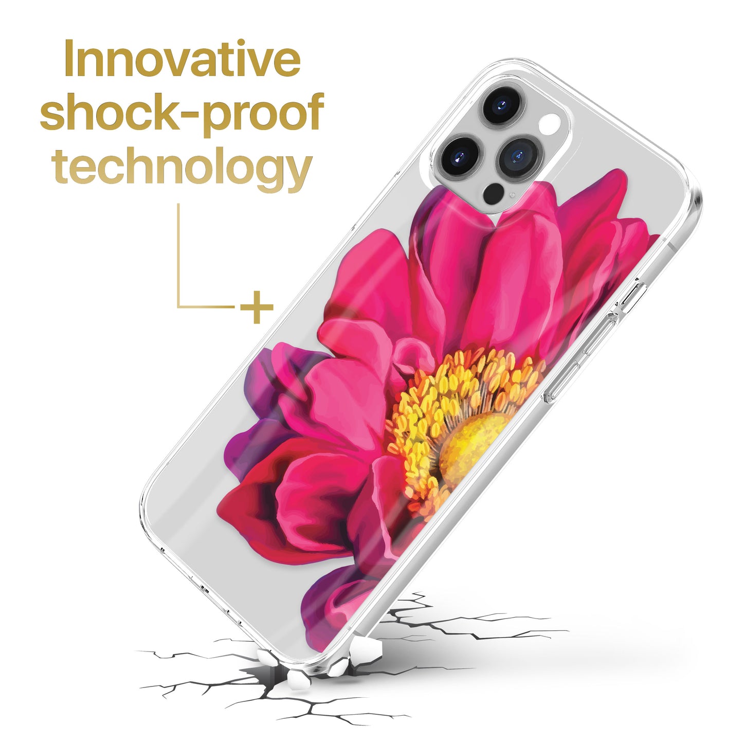 TPU Clear case with (Spring Flower) Design for iPhone & Samsung Phones