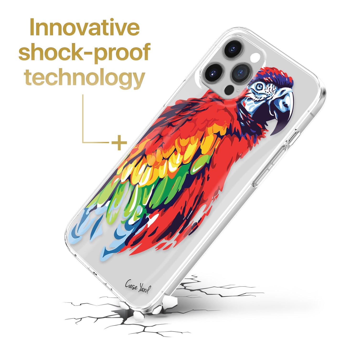Watercolor Macaw TPU Clear Phone Case for iPhone & Samsung Phones