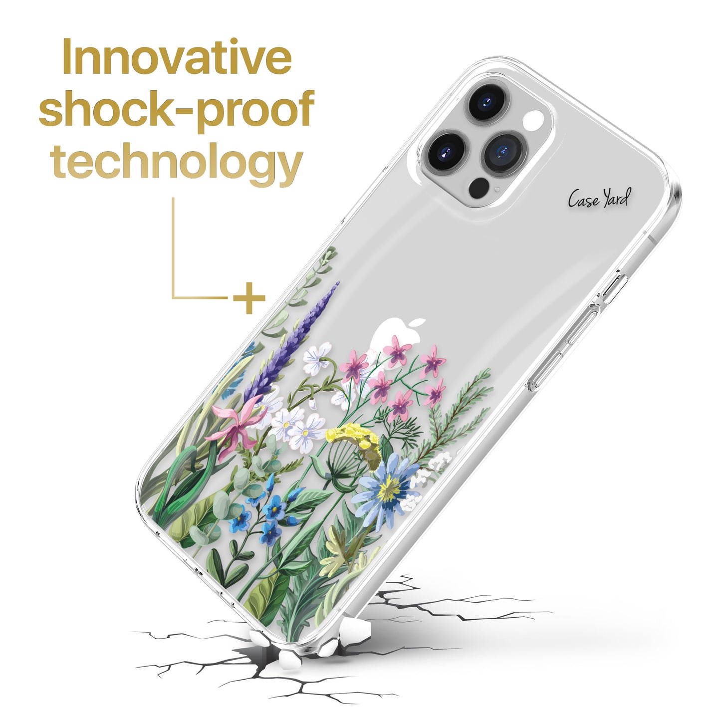 TPU Clear case with (Flower Bouquet) Design for iPhone & Samsung Phones