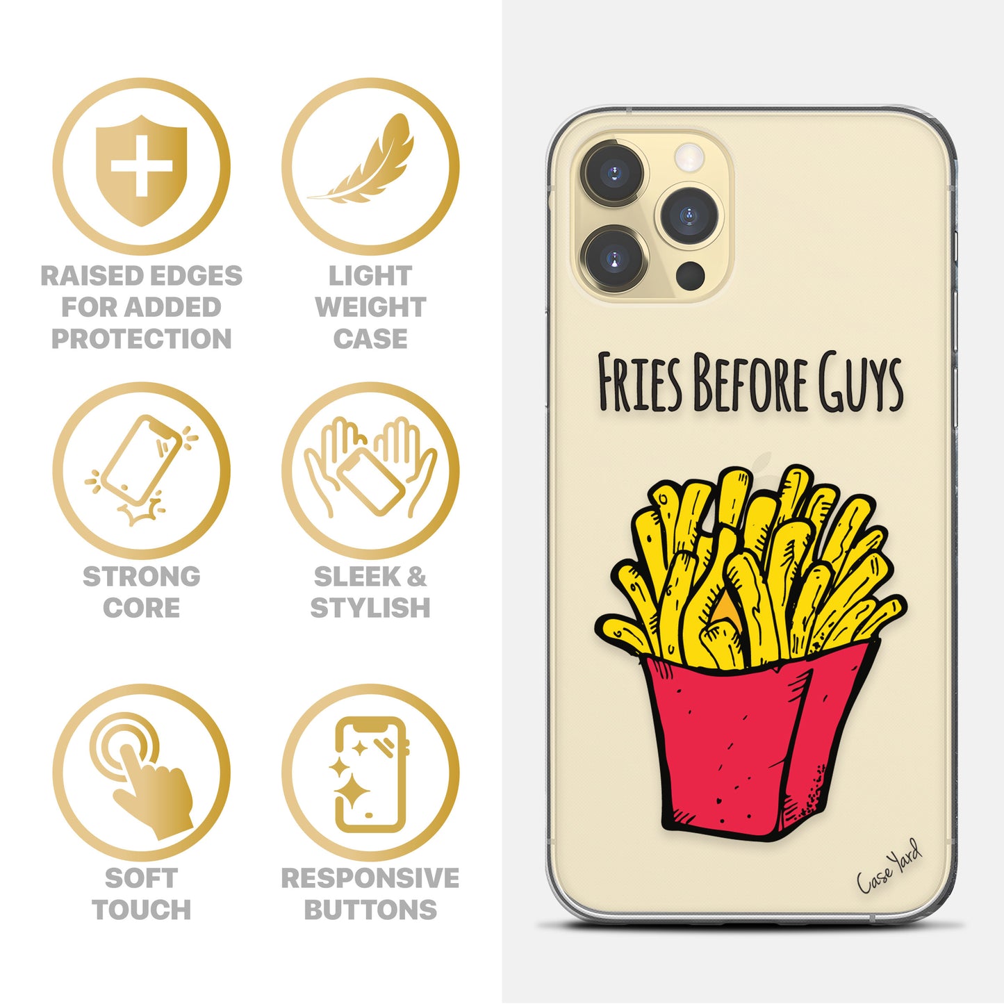 Fries TPU Clear Phone Case for iPhone & Samsung Phones