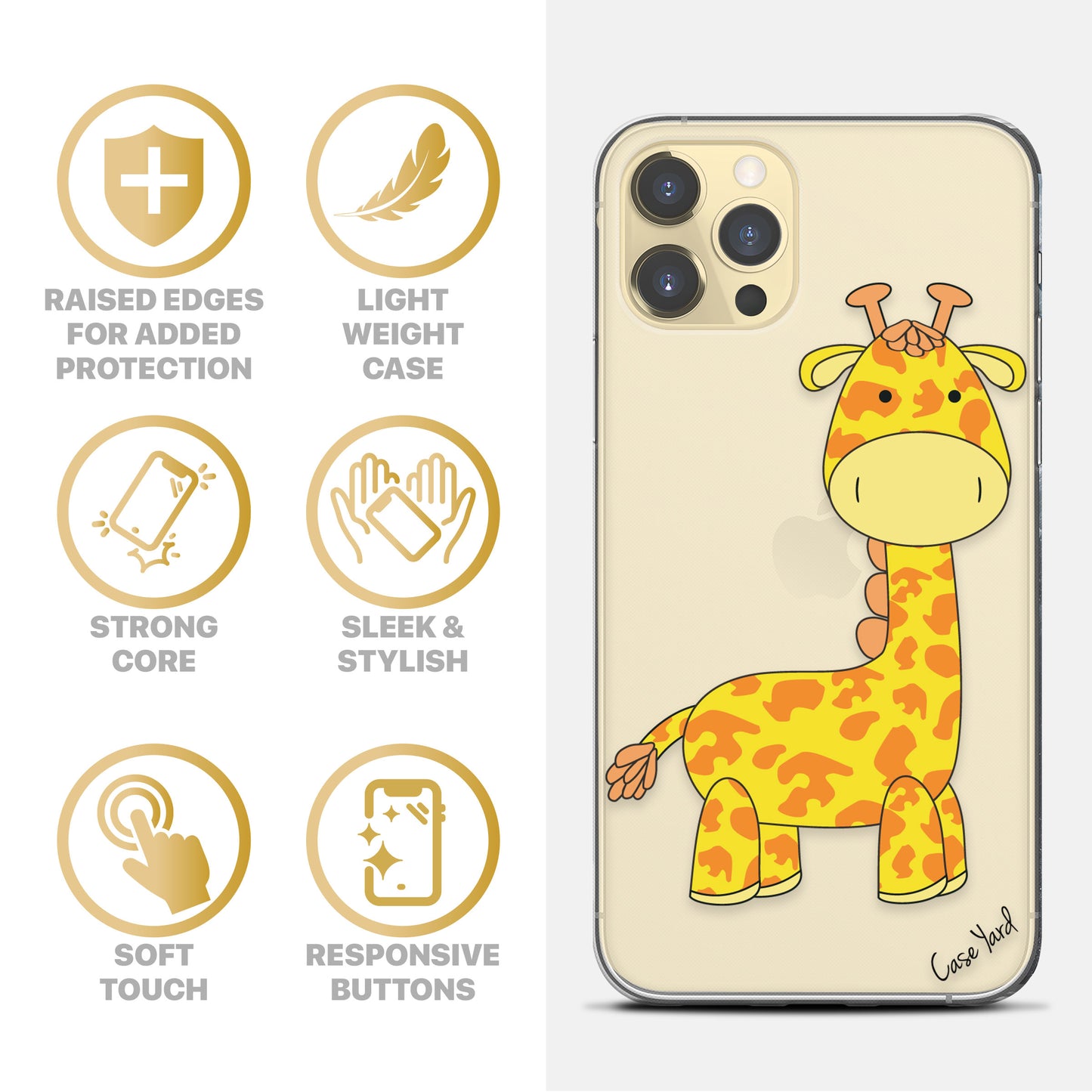 Giraffe TPU Clear Phone Case for iPhone & Samsung Phones