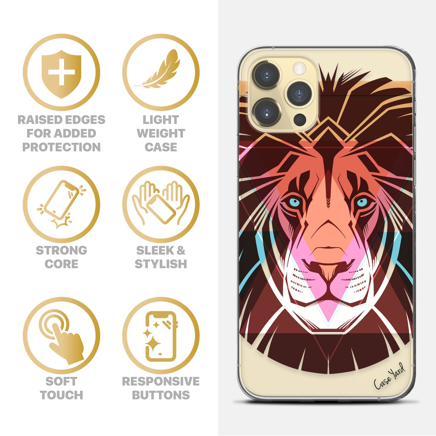 Lion Tribal TPU Clear Phone Case for iPhone & Samsung Phones