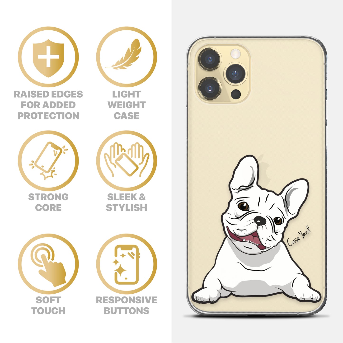 TPU Clear case with (Dog) Design for iPhone & Samsung Phones