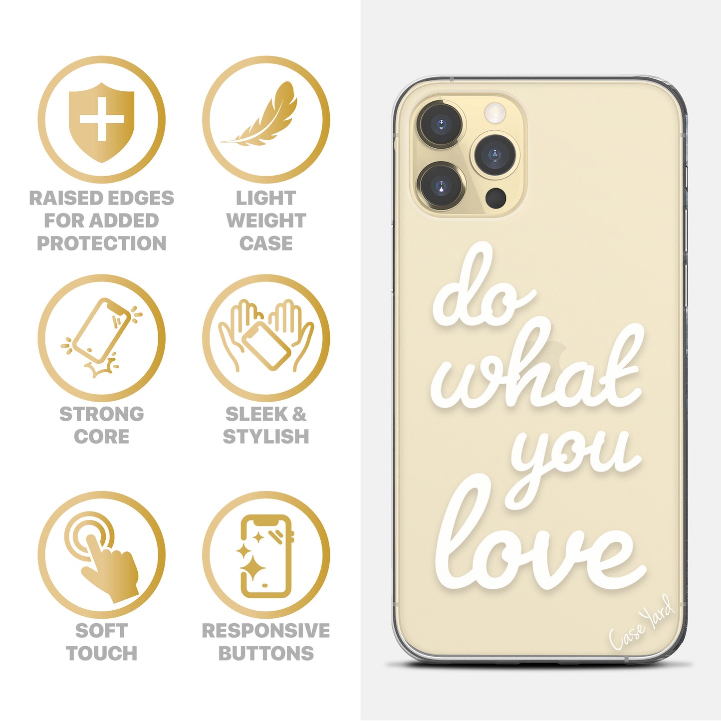 Do What You Love TPU Clear Phone Case for iPhone & Samsung Phones