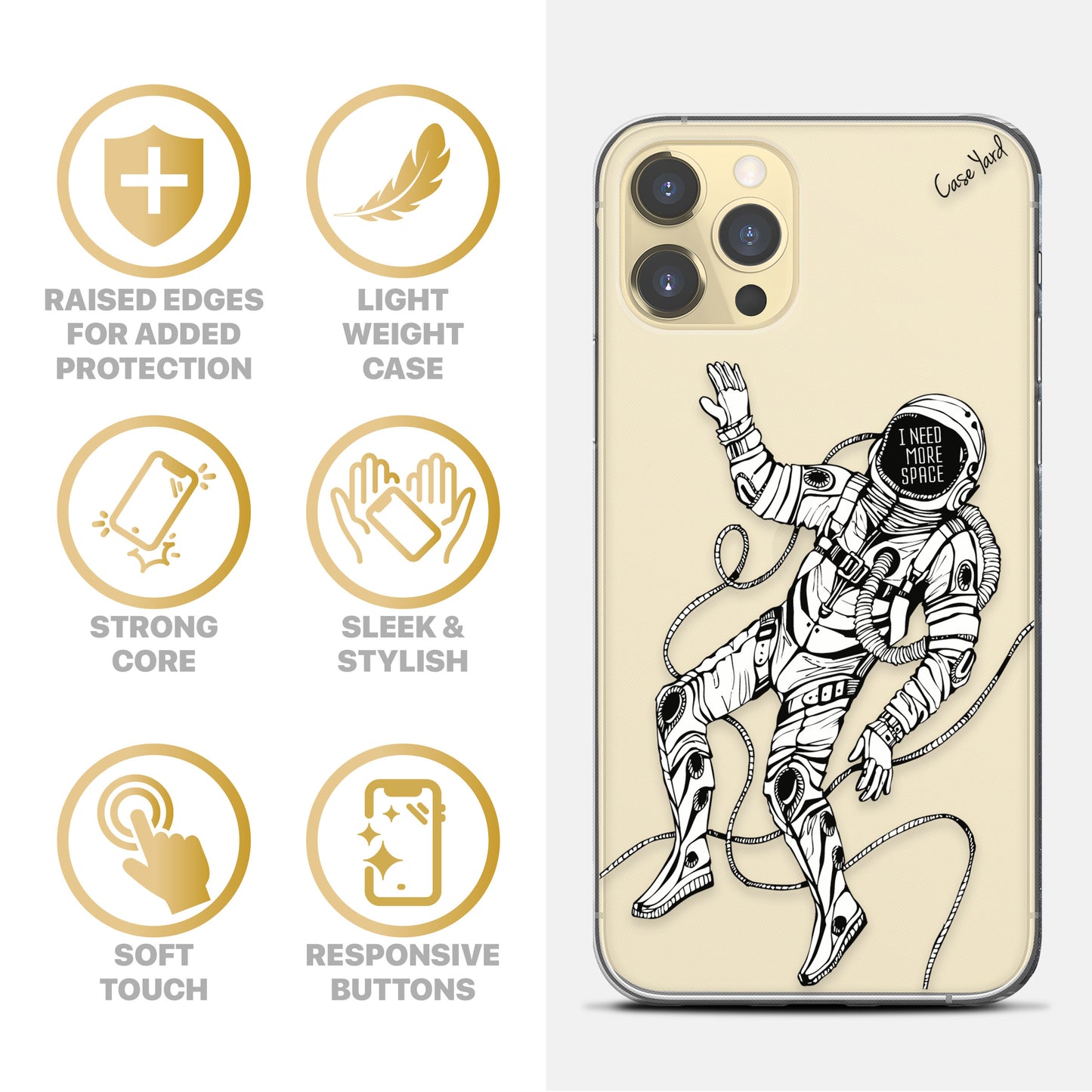 TPU Clear case with (Astronaut) Design for iPhone & Samsung Phones