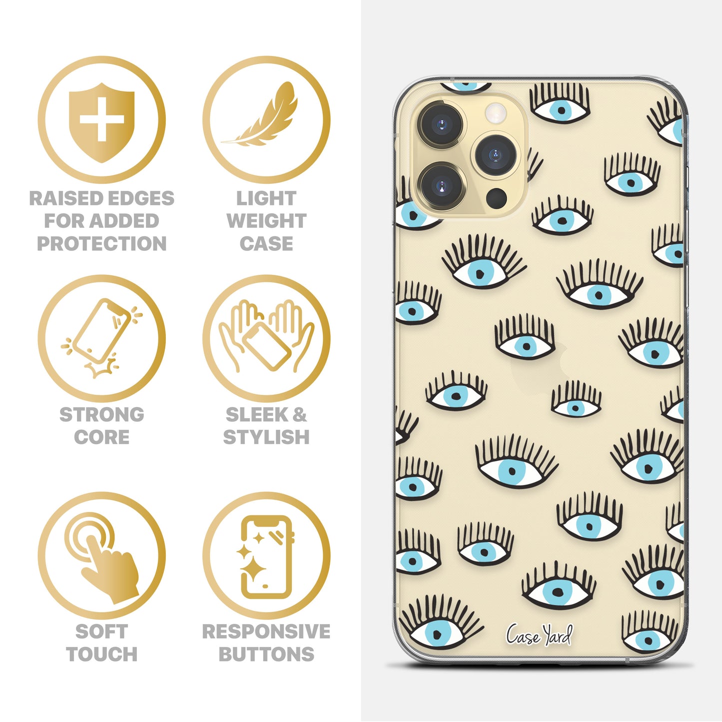 TPU Clear case with (All Seeing Eyes) Design for iPhone & Samsung Phones
