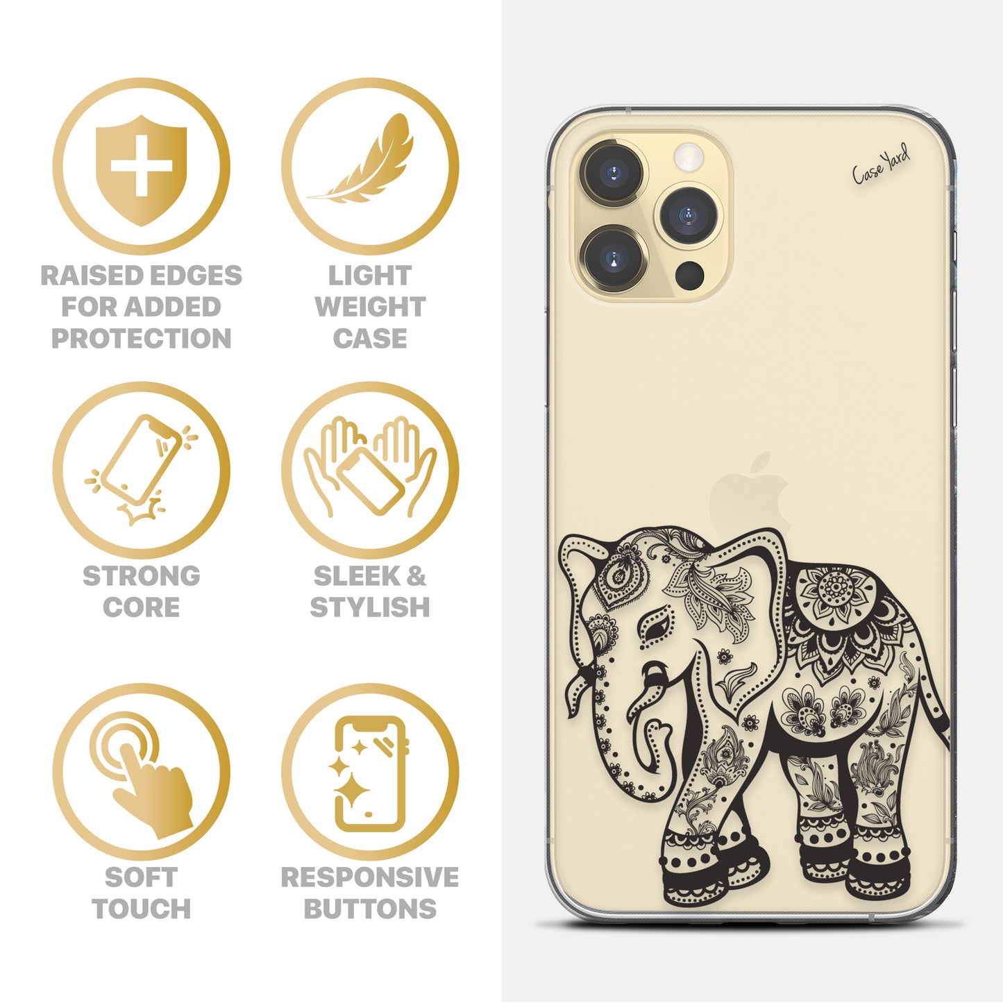 Elephant 2 TPU Clear Phone Case for iPhone & Samsung Phones