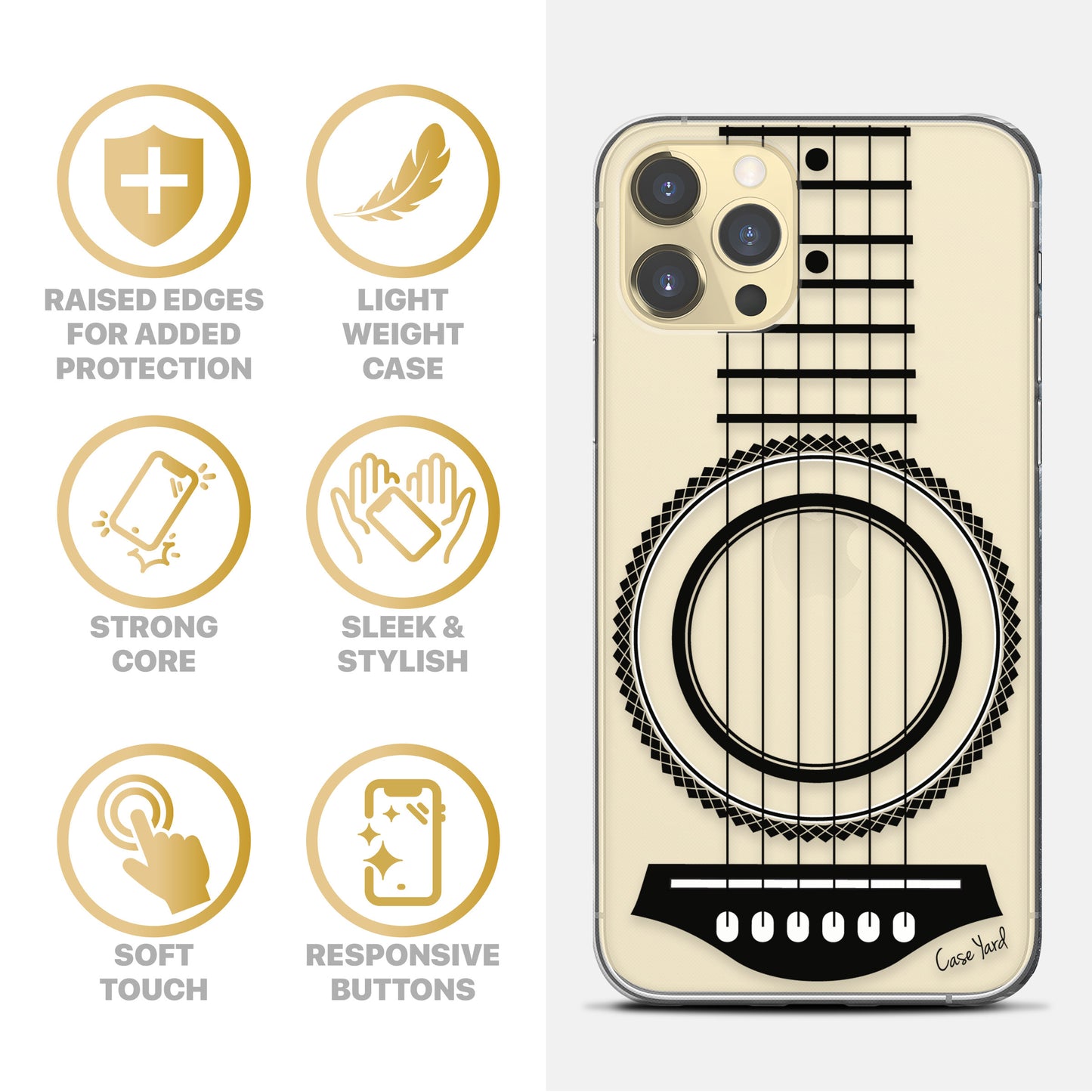 Guitar TPU Clear Phone Case for iPhone & Samsung Phones