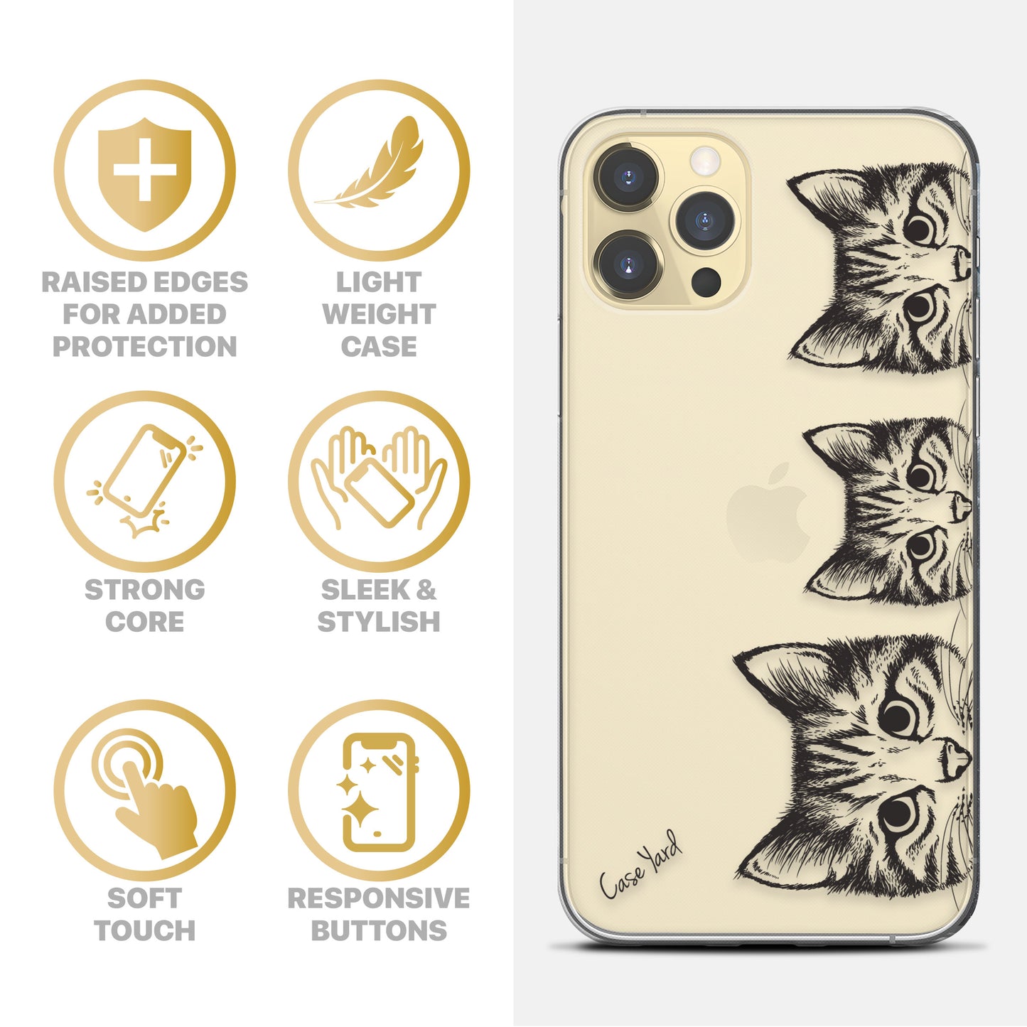 TPU Clear case with (Kittens) Design for iPhone & Samsung Phones