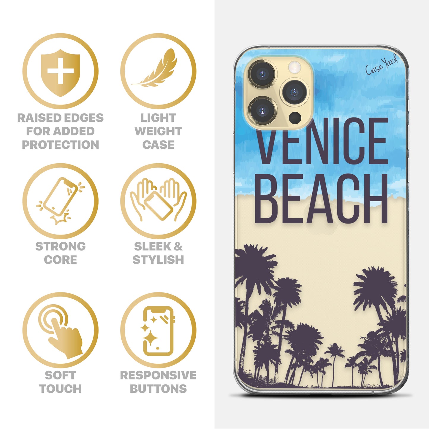 Venice Beach TPU Clear Phone Case for iPhone & Samsung Phones