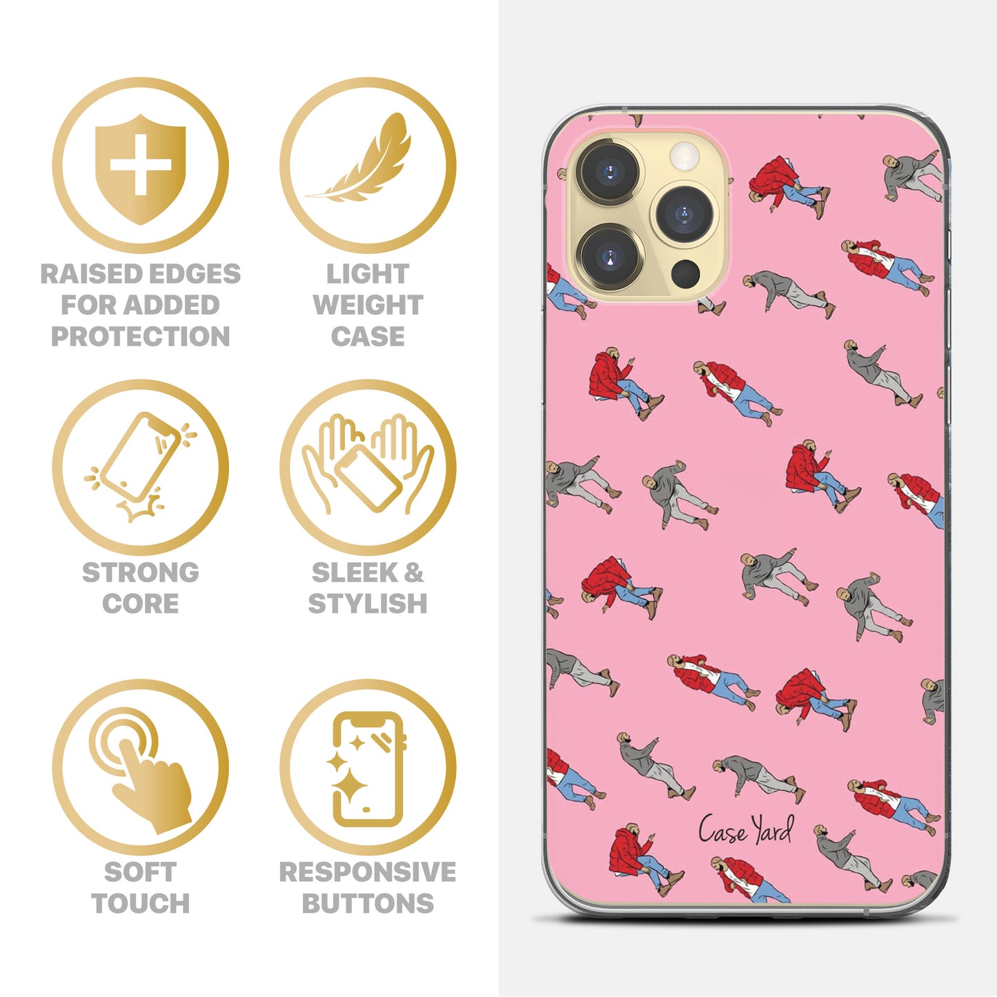 Drake Dancing Pattern TPU Clear Phone Case for iPhone & Samsung Phones