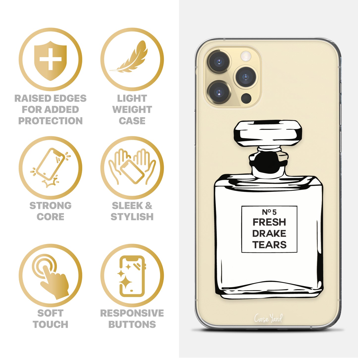 Drake Tears TPU Clear Phone Case for iPhone & Samsung Phones