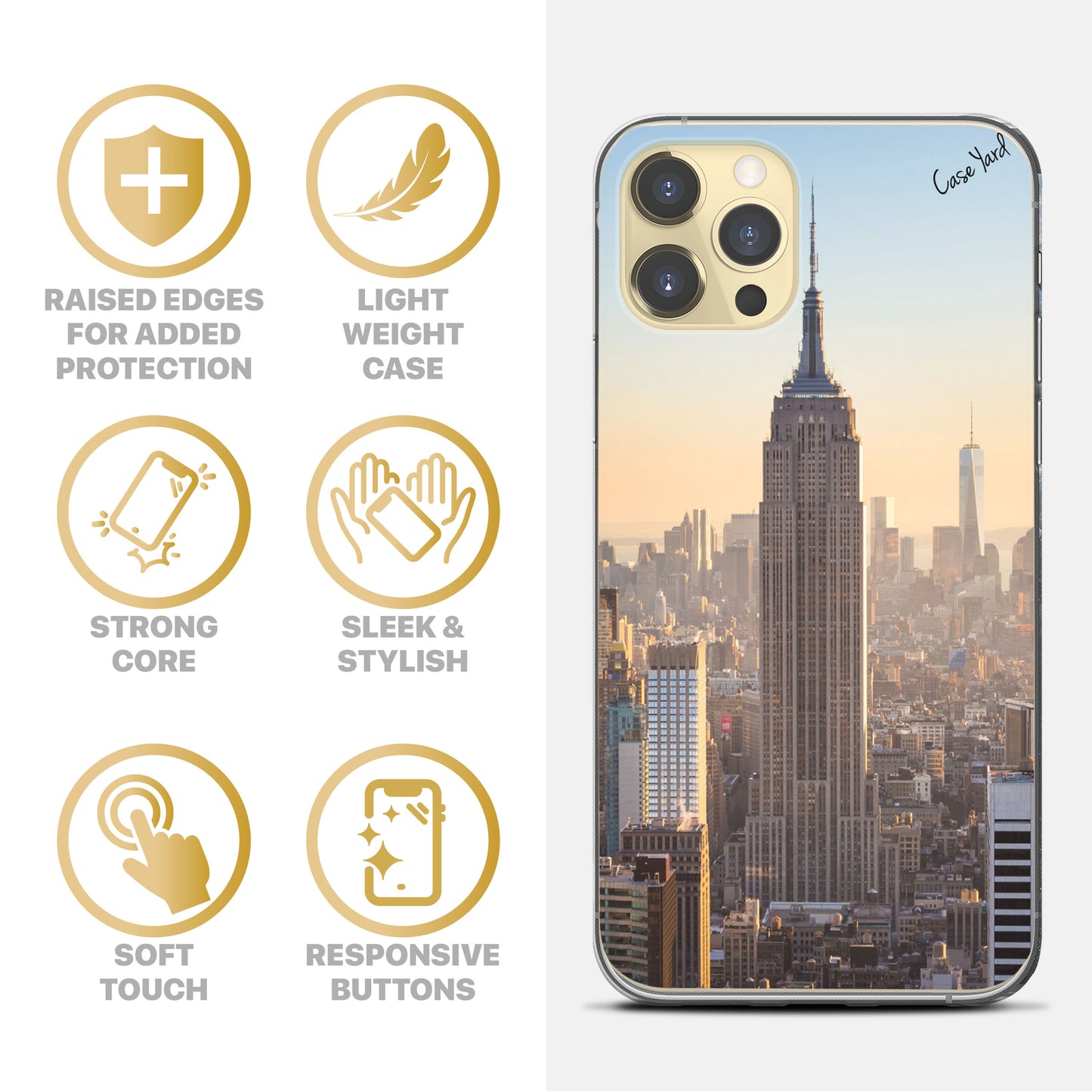 TPU Clear case with (Empire State Building) Design for iPhone & Samsung Phones