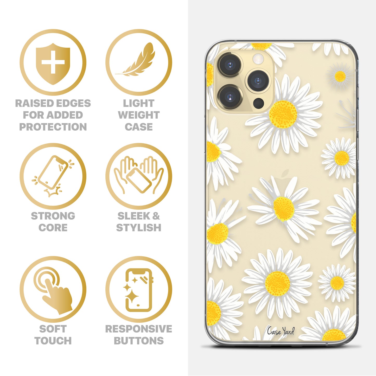 TPU Case Clear case with (Daisy Wheels) Design for iPhone & Samsung Phones