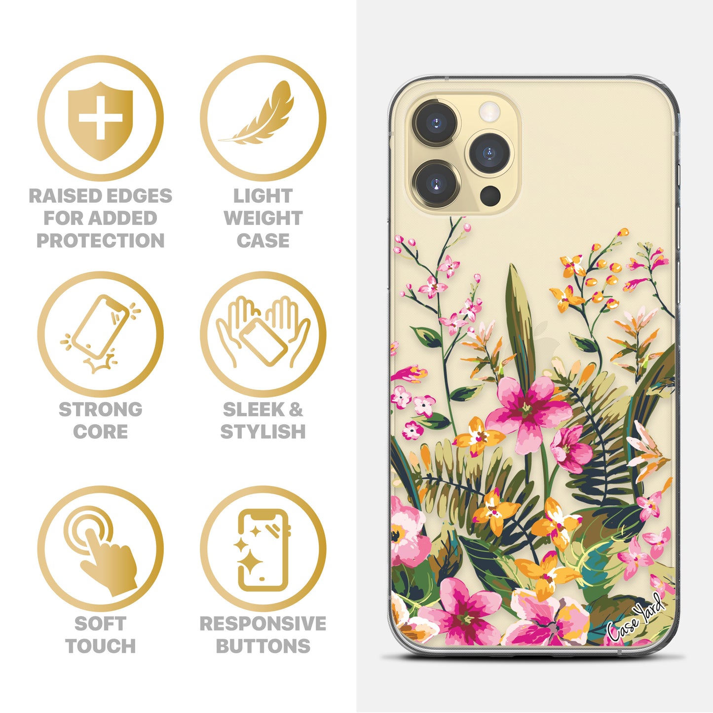 TPU Case Clear case with (Blossom Flower) Design for iPhone & Samsung Phones