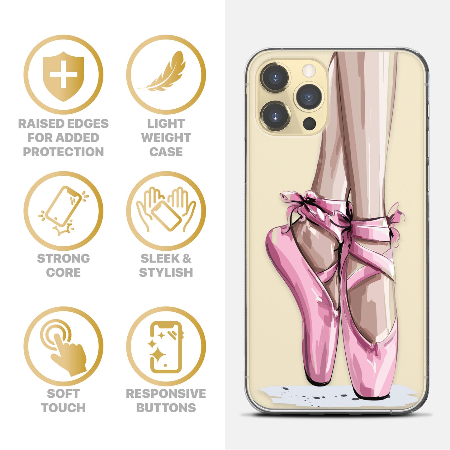 Ballerina TPU Clear Phone Case for iPhone & Samsung Phones