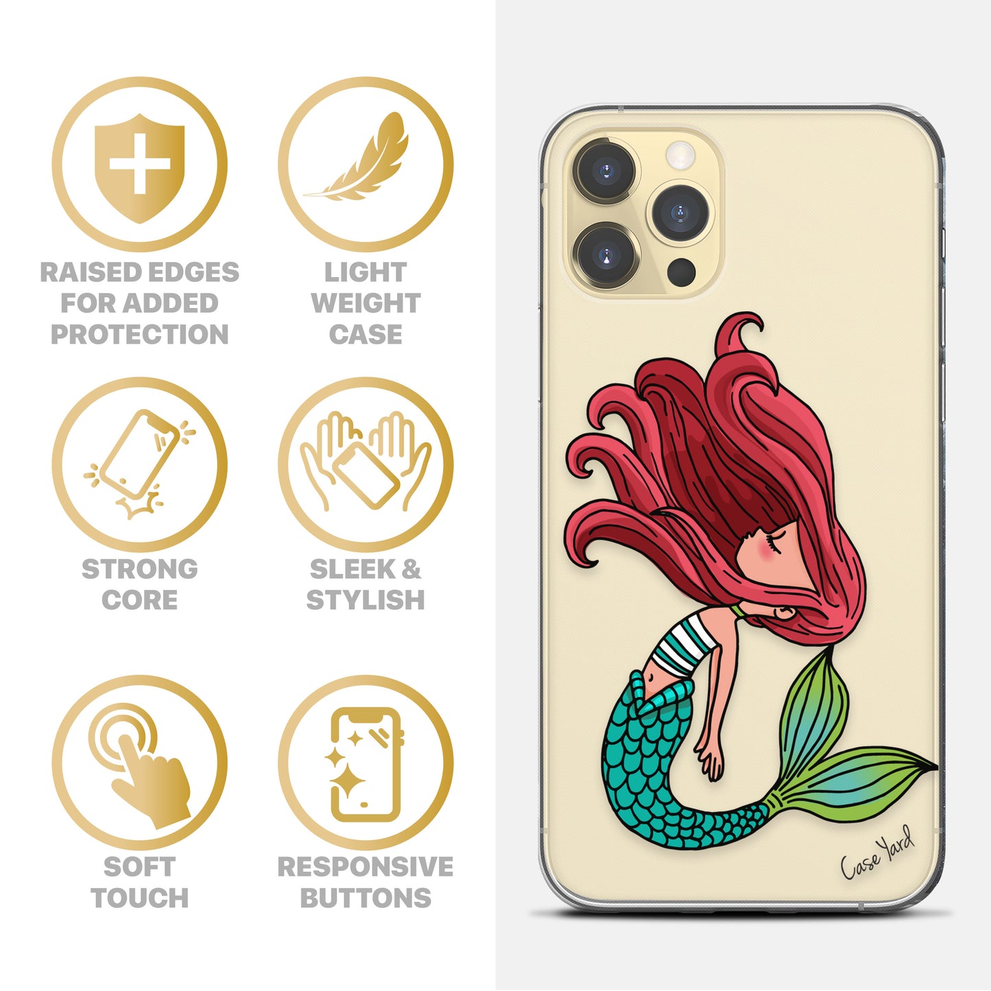 TPU Case Clear case with (Princess of the Sea ) Design for iPhone & Samsung Phones