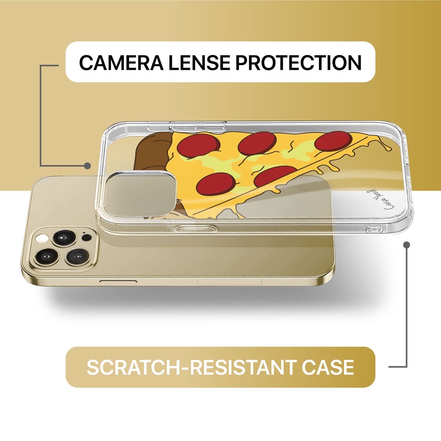 Pizza Slice TPU Clear Phone Case for iPhone & Samsung Phones